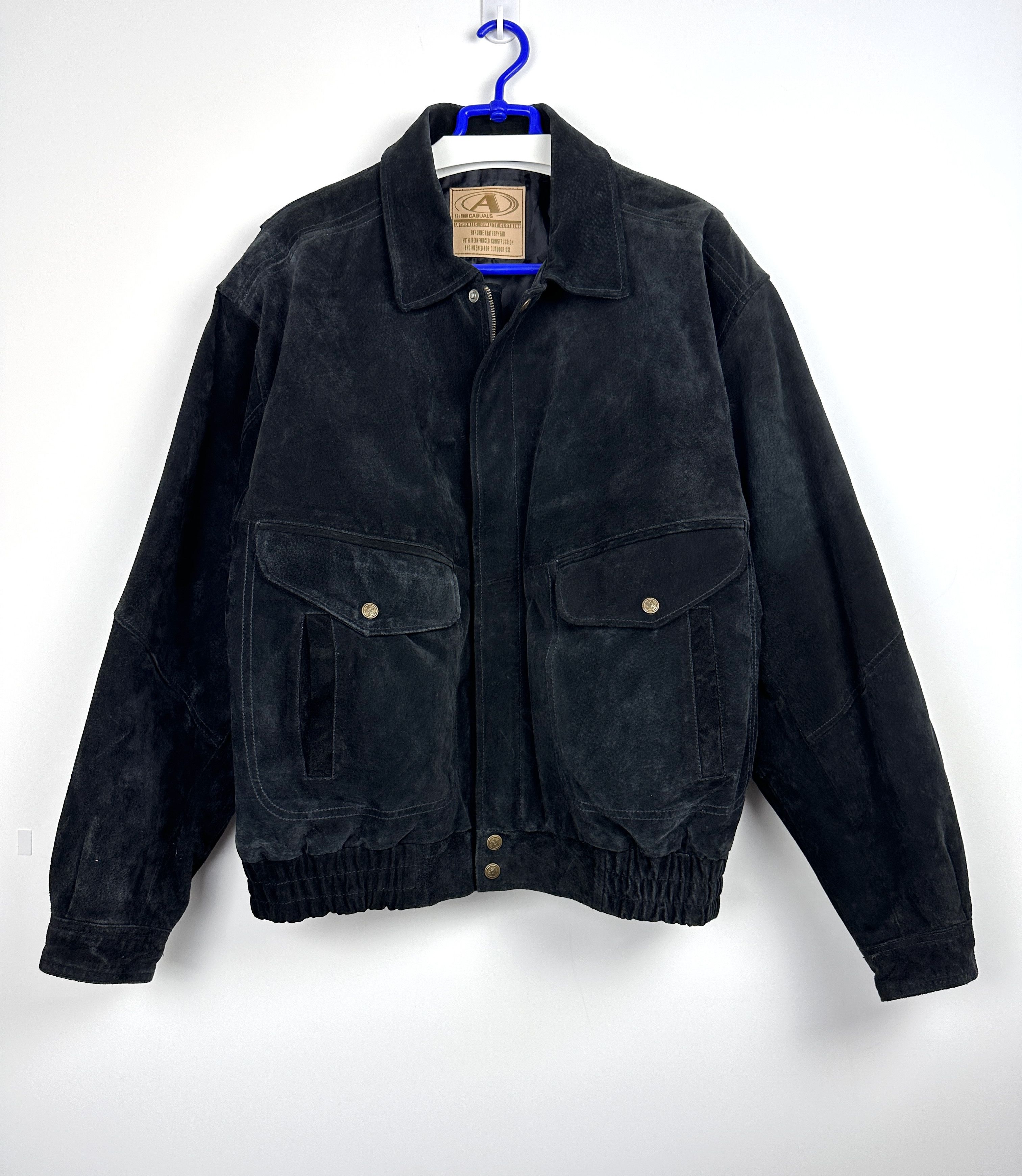 Vintage Vintage men leather bomber jacket oversize boxy Size US L / EU 52-54 / 3 - 1 Thumbnail