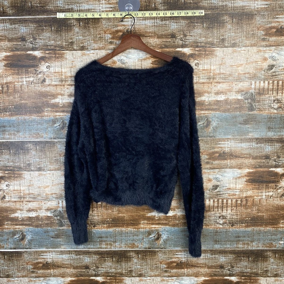 Japanese Brand DL GRL Black Fur shaggy Mohair Knitwear #C1100 Size S / US 4 / IT 40 - 12 Thumbnail