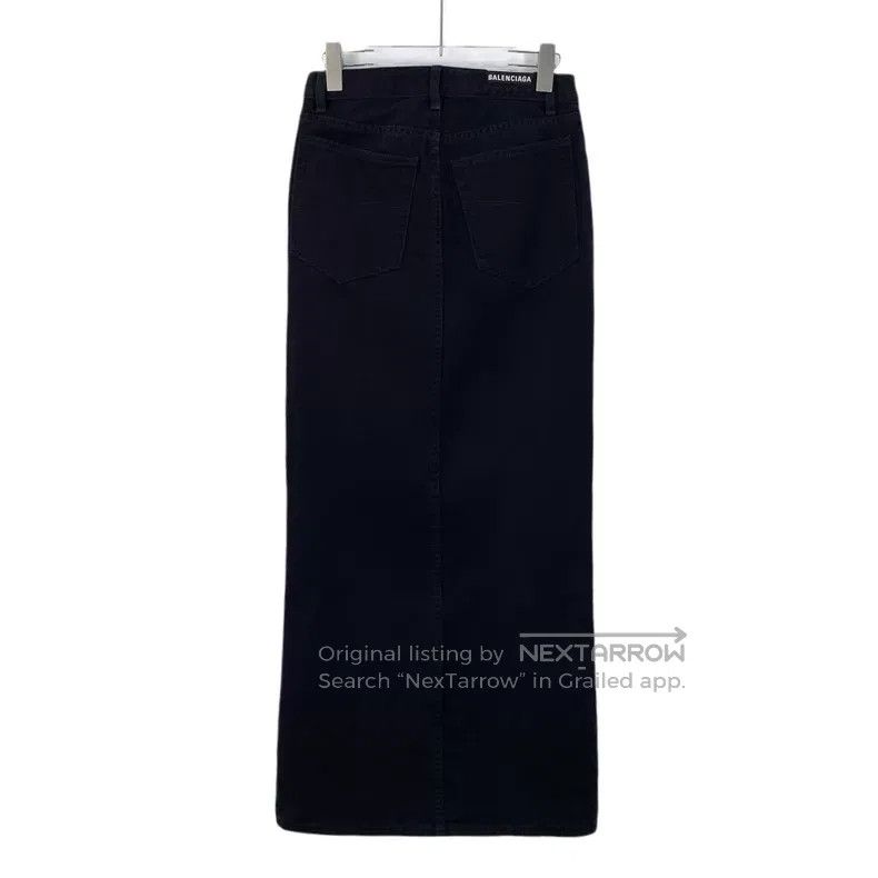 Balenciaga Balenciaga Black Cotton Denim Skirt Size 35" - 2 Thumbnail