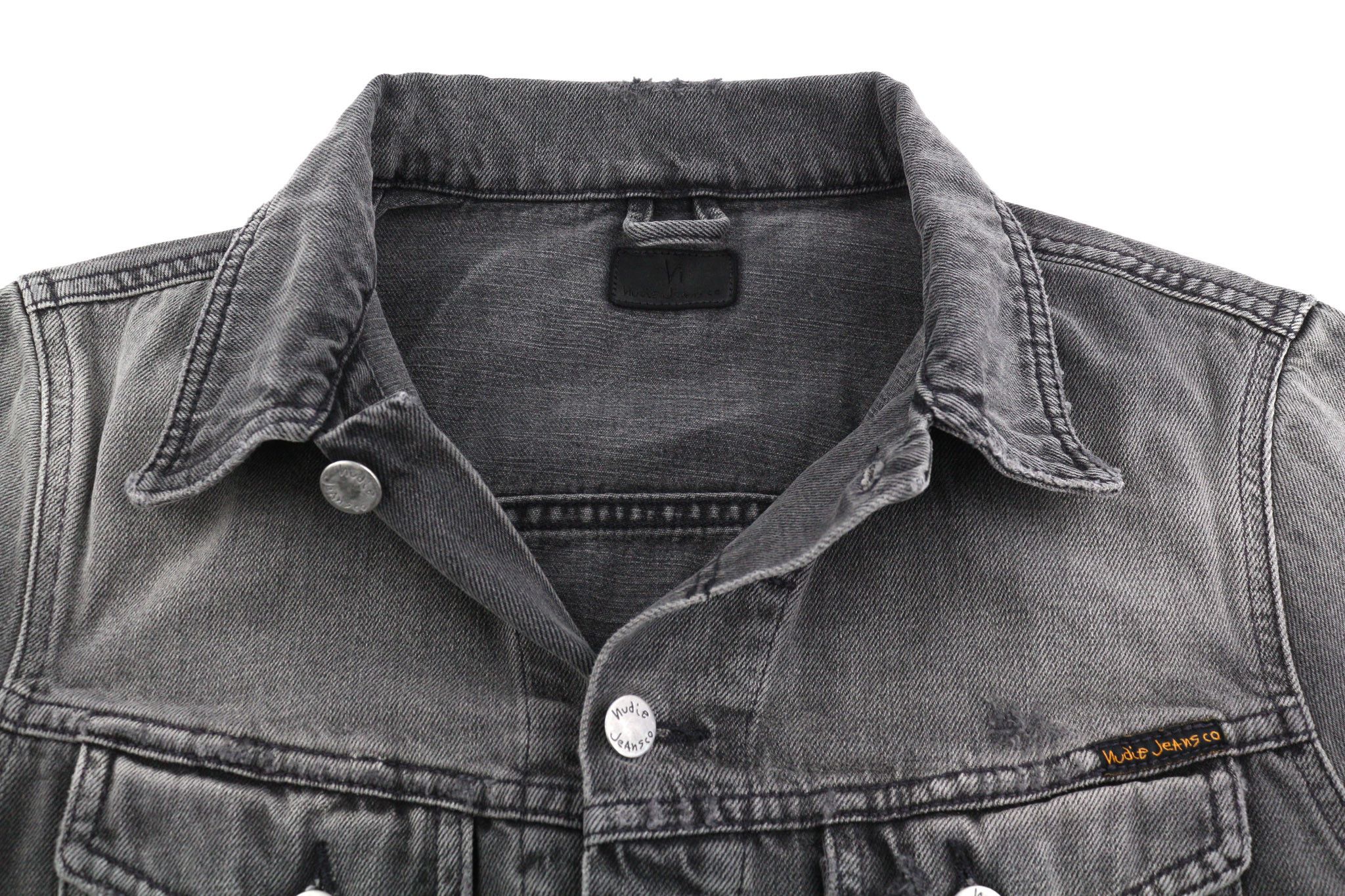 Nudie Jeans BILLY S Shimmering Shist Washed Ripped Grey Jacket 82437 Size US S / EU 44-46 / 1 - 4 Thumbnail
