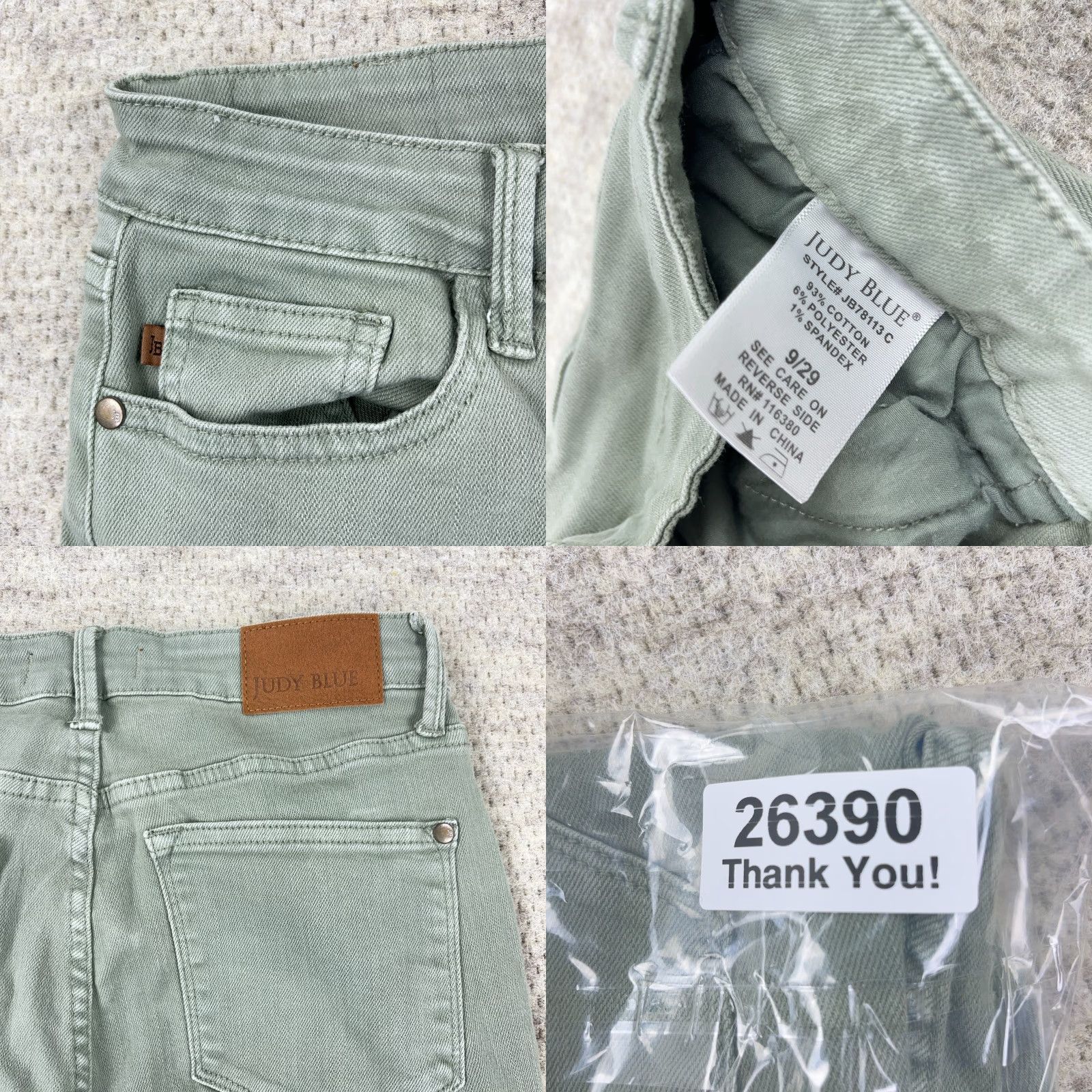 Denime Judy Blue Jeans Women 29 Green Carpi Stretch Denim Pants Garment Dyed Size 29" - 9 Thumbnail
