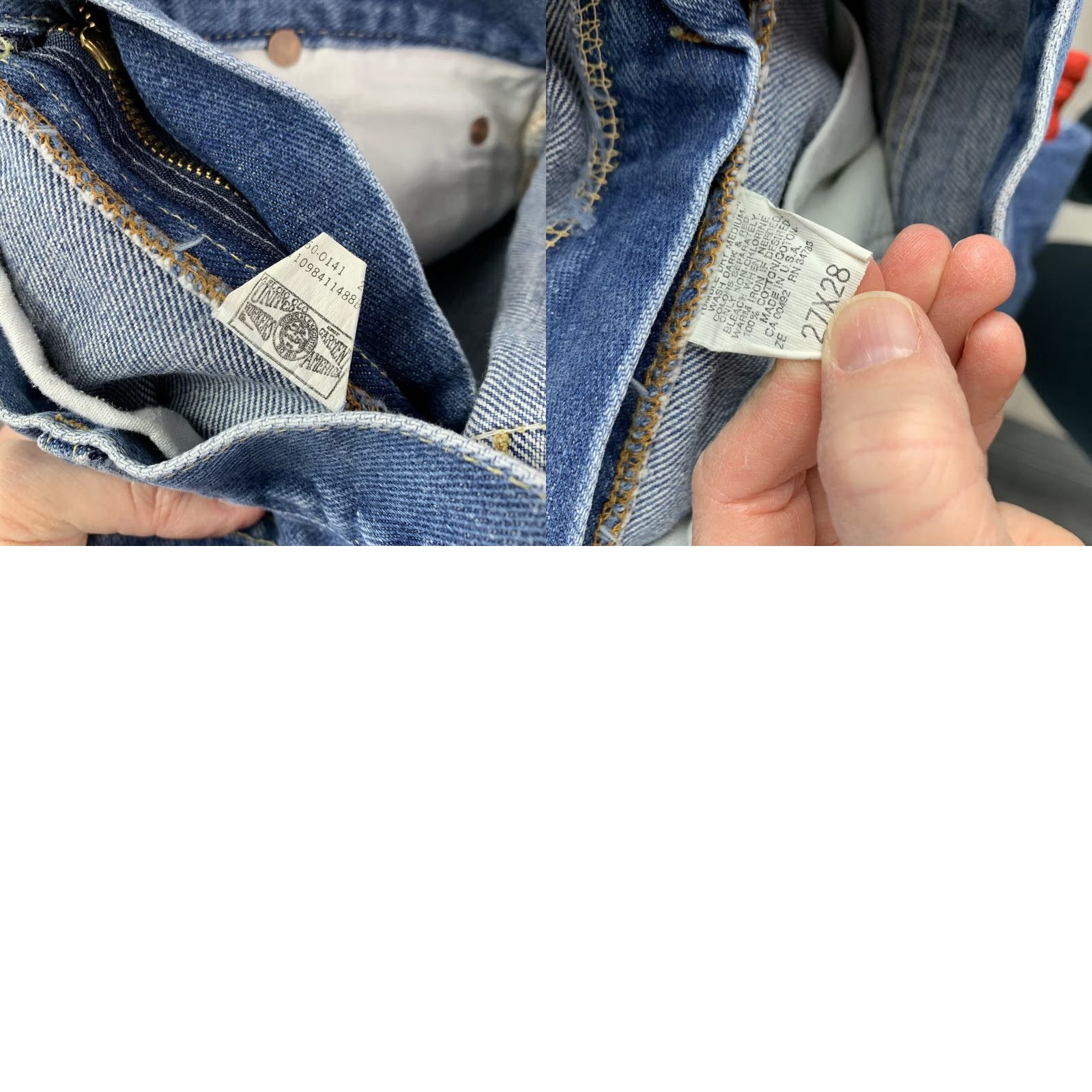 Lee VINTAGE Lee Riders Jeans Blue Denim USA 27 x 28 70s 80s Workwear Distressed Mens Jeans Size US 27 - 9 Thumbnail