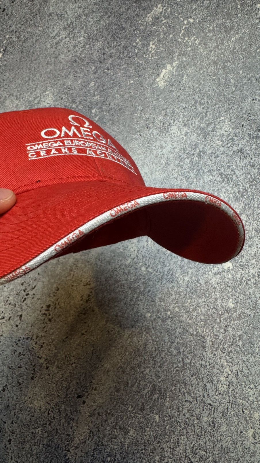 Omega × Vintage OMEGA CAP RED/WHITE EMBROIDERED ADJUSTABLE CAP Size ONE SIZE - 9 Thumbnail