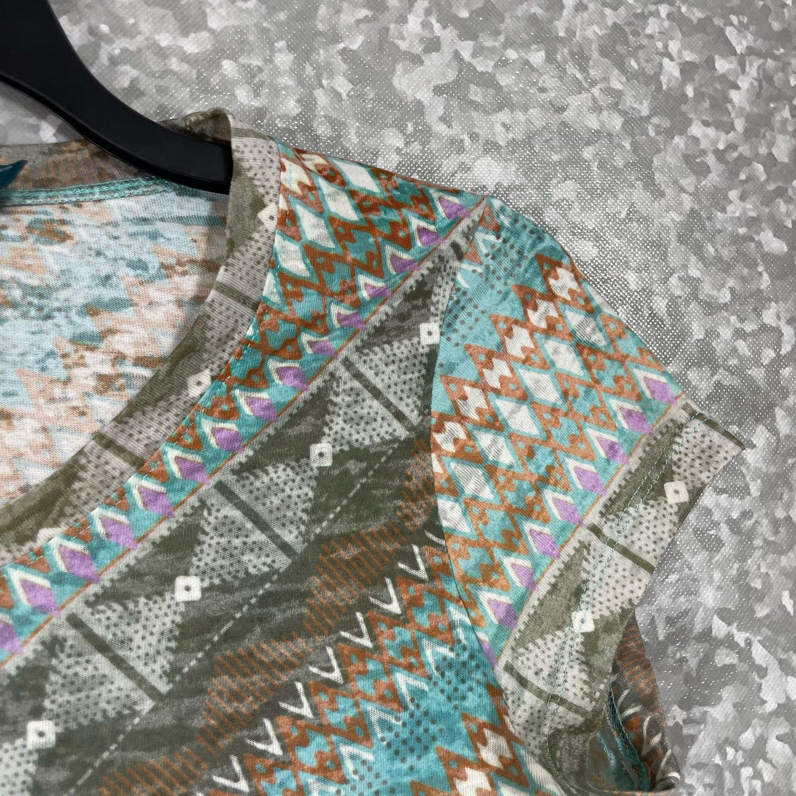 Prana Prana Blue Tribal Portfolio Scoop Neck Burnout Tee - Medium Size M / US 6-8 / IT 42-44 - 3 Thumbnail