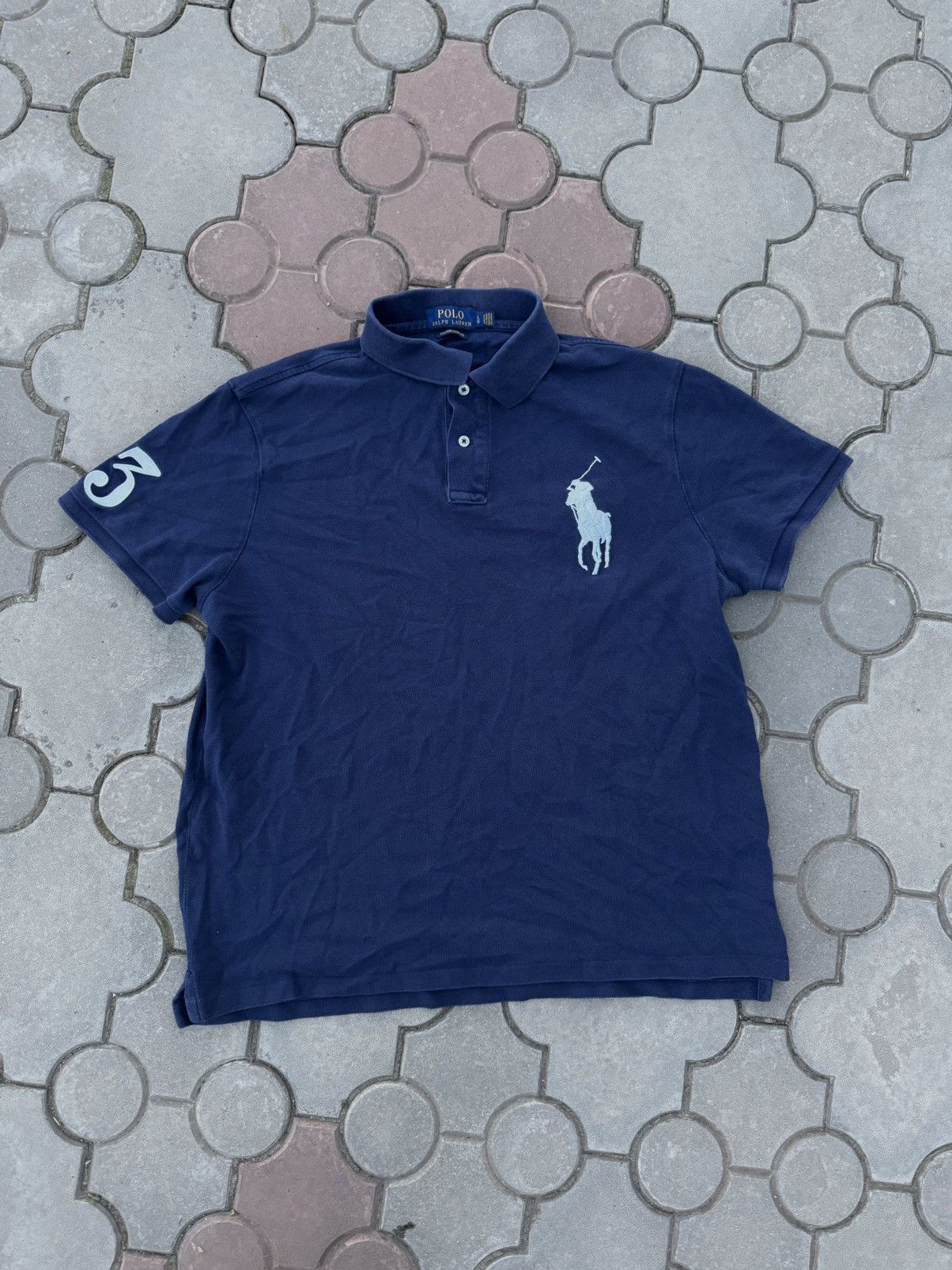 Polo Ralph Lauren × Ralph Lauren × Vintage Vintage Polo Ralph Lauren Big Pony Faded Polo Y2K USA Size US L / EU 52-54 / 3 - 1 Thumbnail