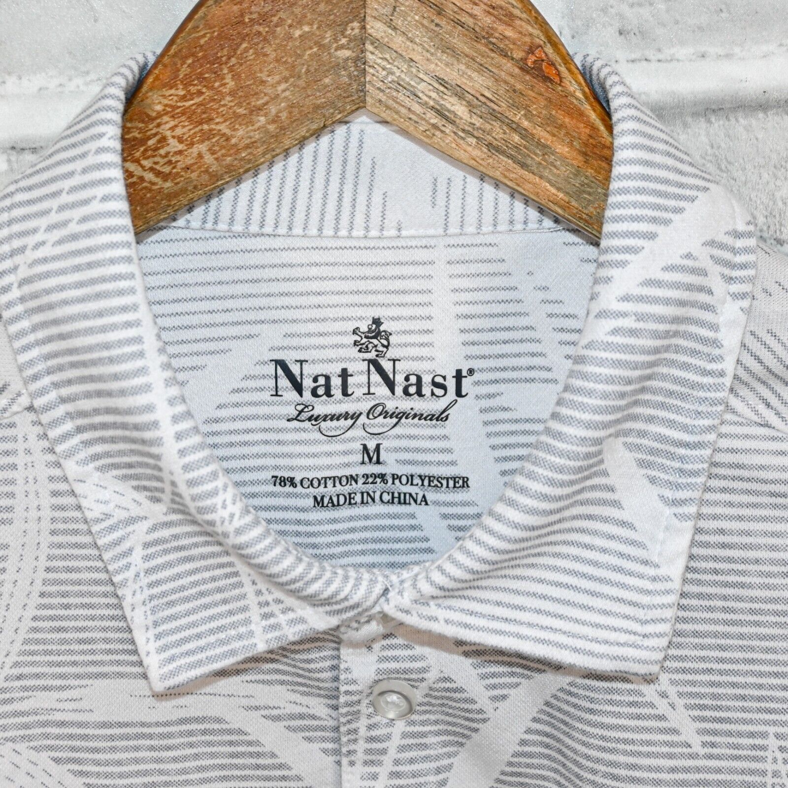 Nat Nast Nat Nast Men's short sleeve Polo Shirt in Grey Floral print Size US M / EU 48-50 / 2 - 2 Thumbnail