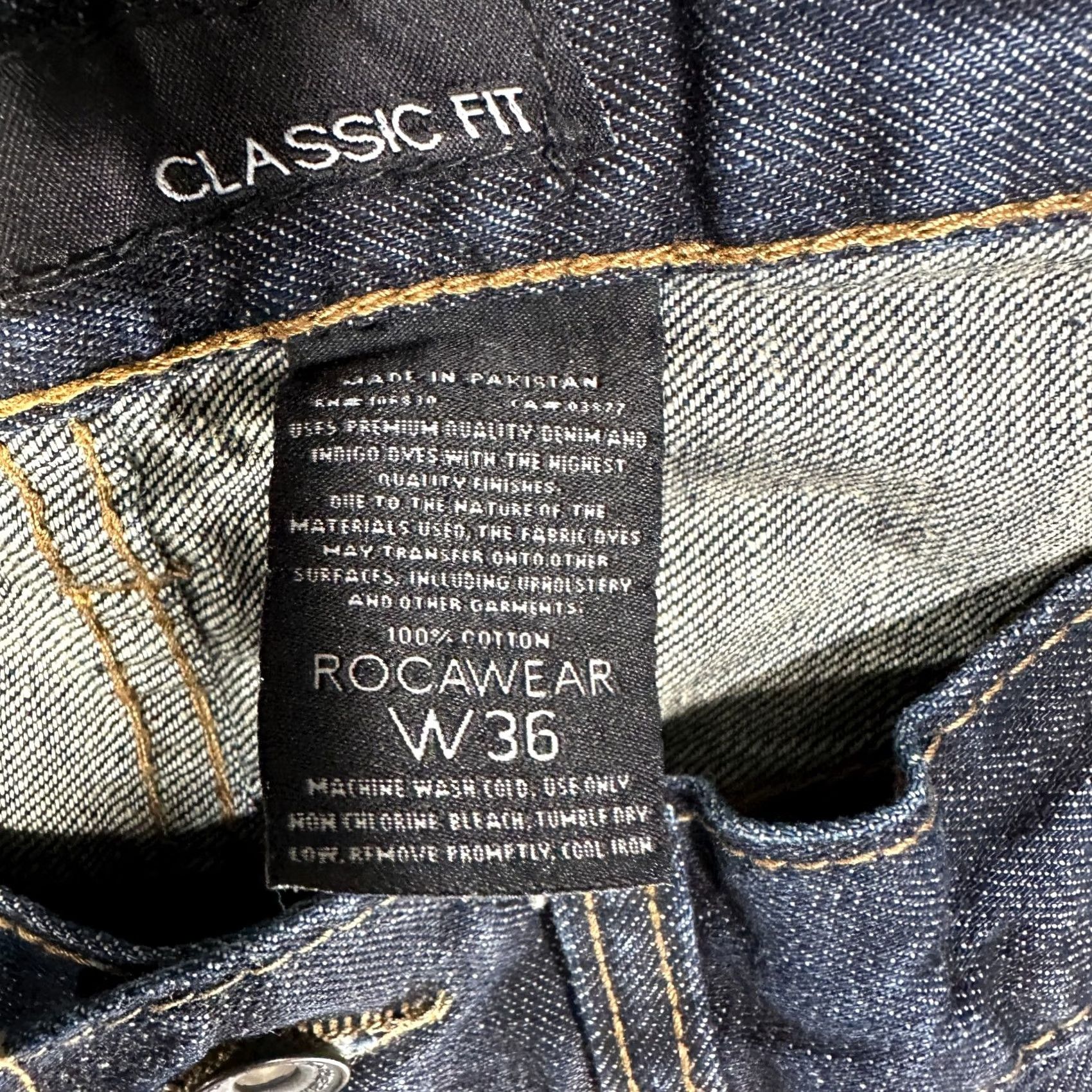 Rocawear Rocawear Jeans Mens 36 Classic Fit Dark Wash Cotton Pockets Logo Zip Fly Jeans Denim Blue 5-Pocket Design Classic Fit Mens Size US 36 / EU 52 - 6 Thumbnail