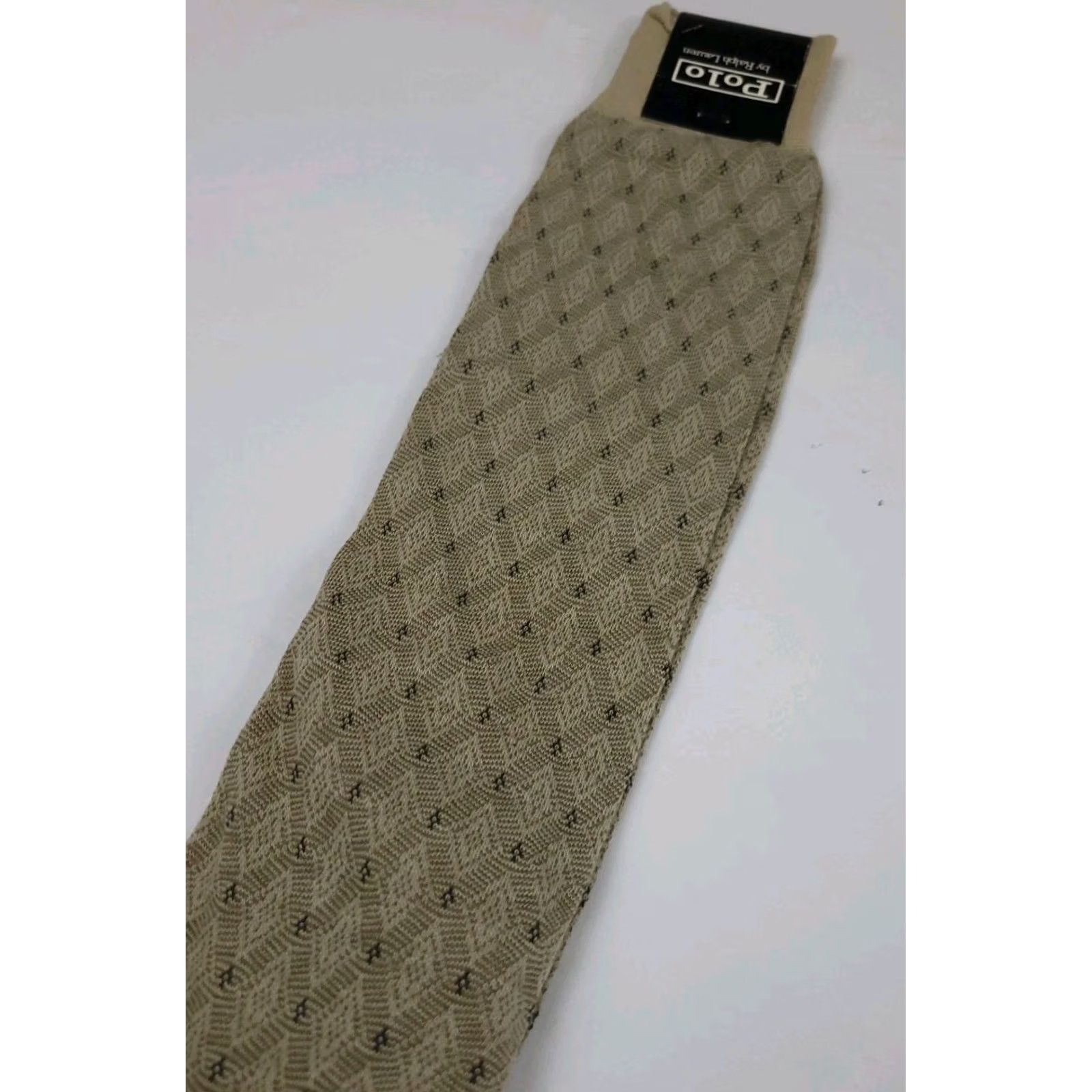 Polo Ralph Lauren VINTAGE Polo Ralph Lauren Socks Dress 90s 10-13 Beige Mens NWT Deadstock Pattern Cotton Wool Blend Size US M / EU 48-50 / 2 - 3 Thumbnail