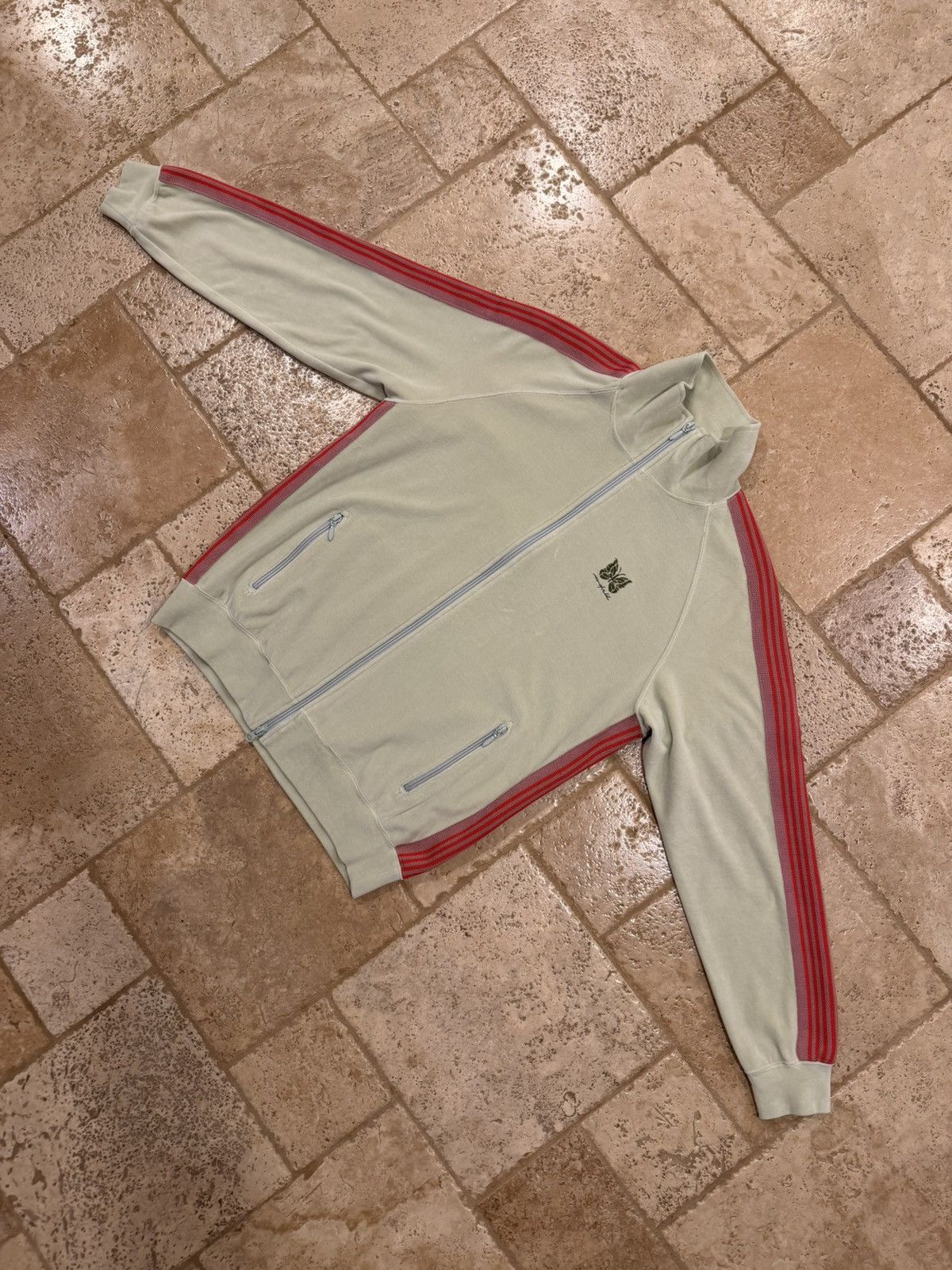 Maxfield Los Angeles × Needles Needles x Maxfield Mint Green / Red Velour Track Jacket Size US L / EU 52-54 / 3 - 5 Thumbnail