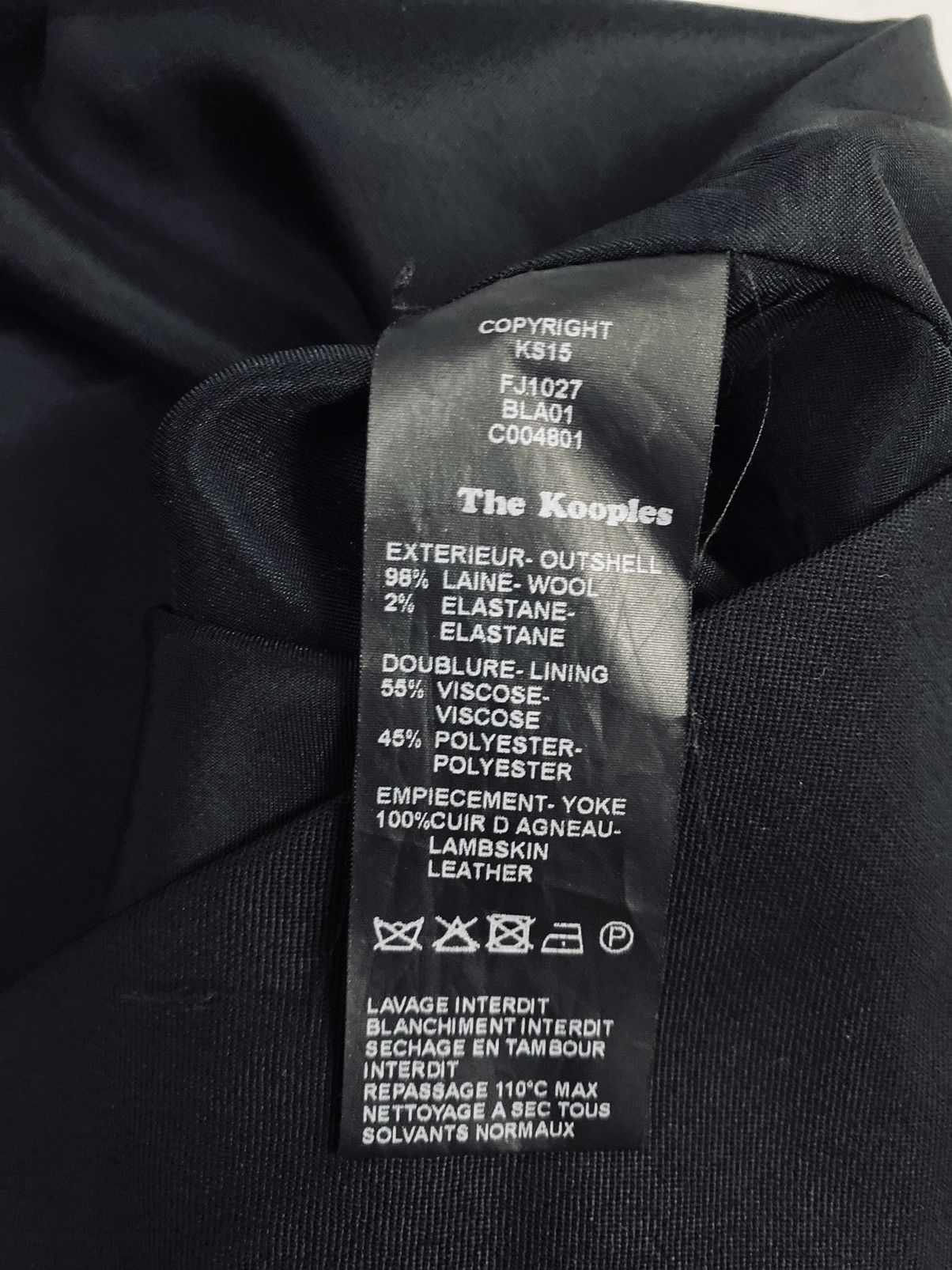 The Kooples The Kooples Black Wool Lambskin Panel Kangaroo Pocket 42 FR Size 30" / US 8 / IT 44 - 11 Thumbnail
