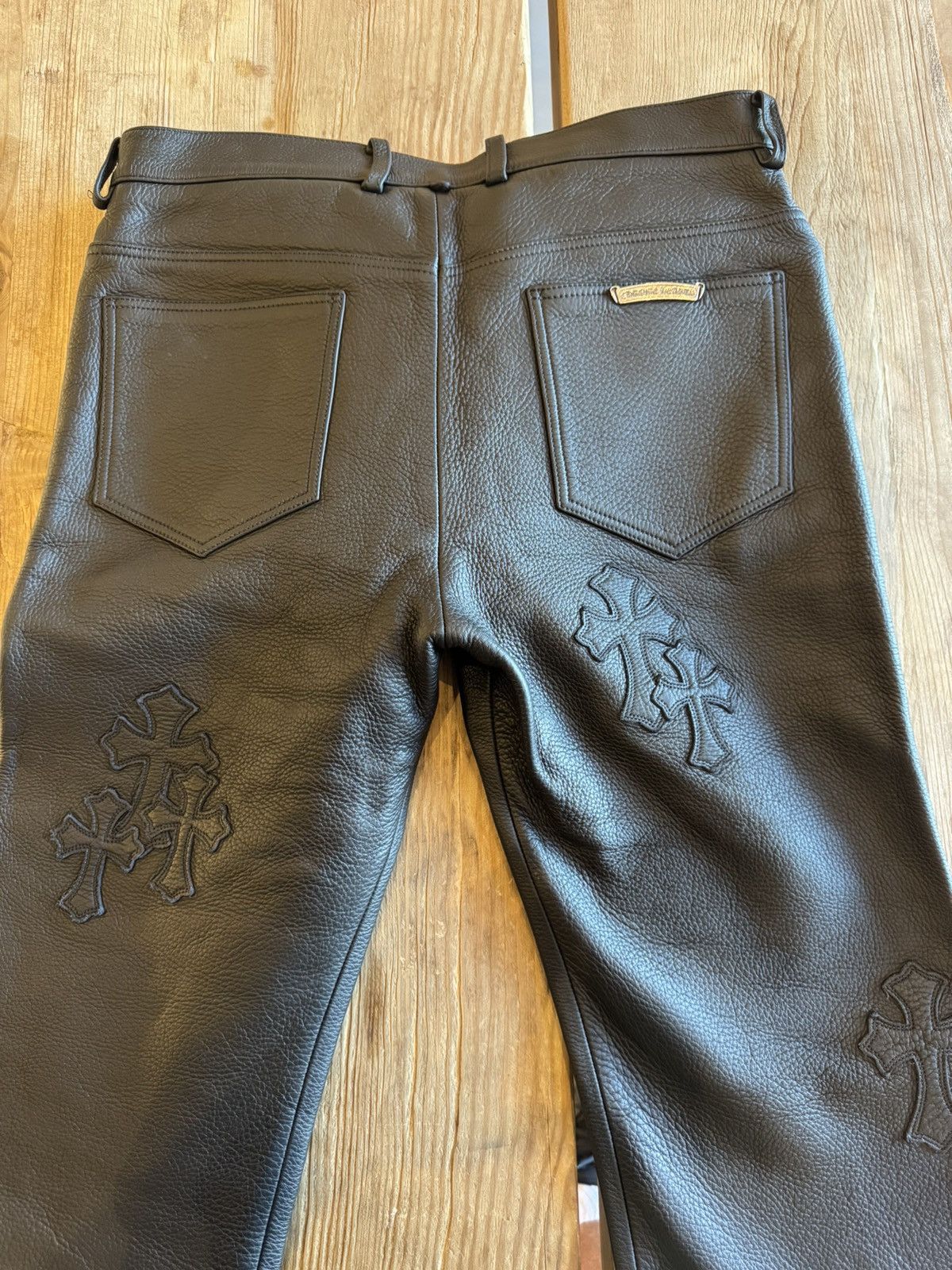 Chrome Hearts Chrome Hearts leather pants Size US 33 - 13 Thumbnail