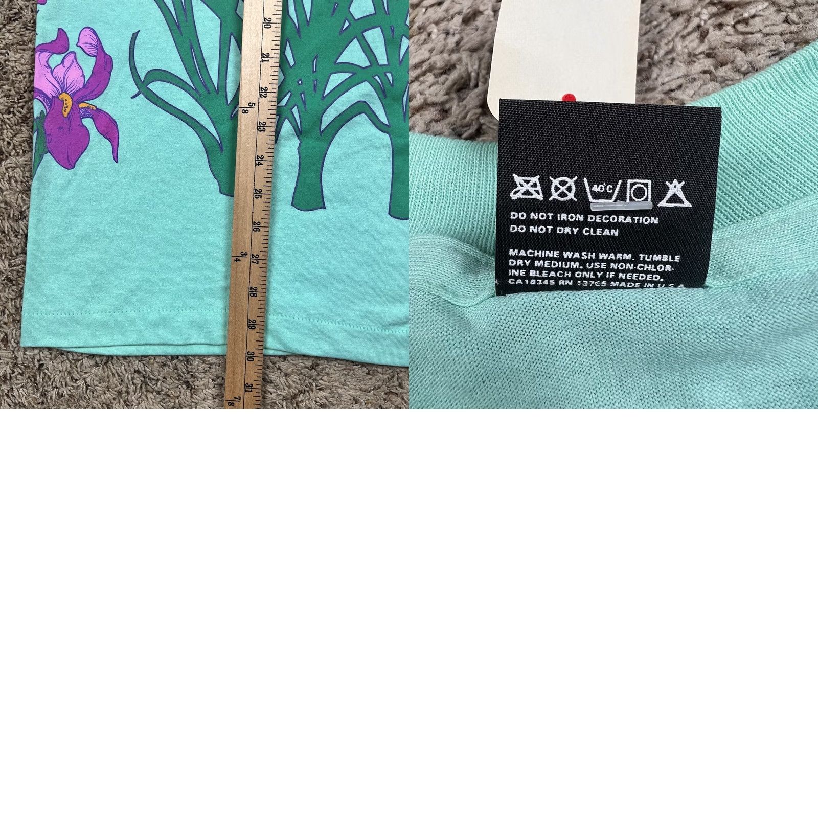 Vintage VINTAGE AmeriFlora’92 Iris Flower Graphic Shirt XL Teal Unisex Adults 90s Floral Screen Stars Best T-Shirt Size US XL / EU 56 / 4 - 9 Thumbnail
