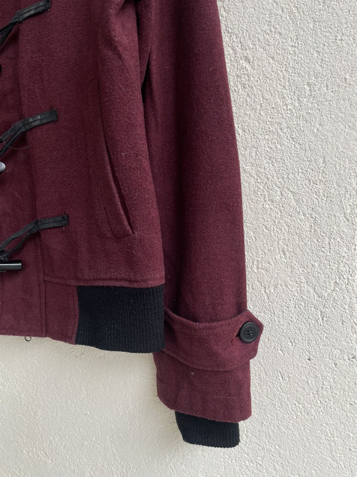 Undercover 00s intheattic Burgundy Wool Duffle Jacket ifsix LGB Grunge Size US M / EU 48-50 / 2 - 6 Thumbnail