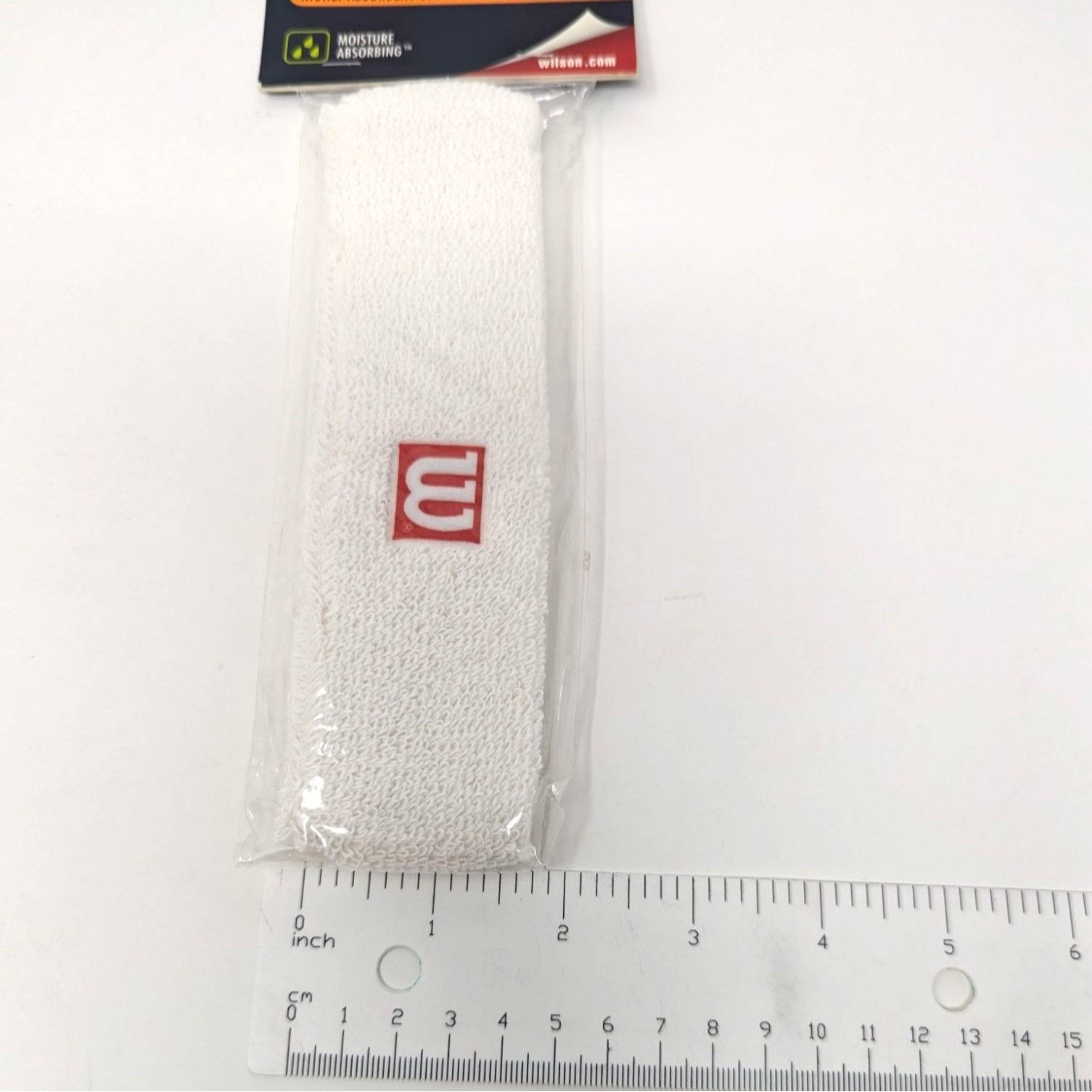 Vintage NOS 2002 Vintage Wilson Tennis Headband White Red Logo Old S Size ONE SIZE - 4 Thumbnail
