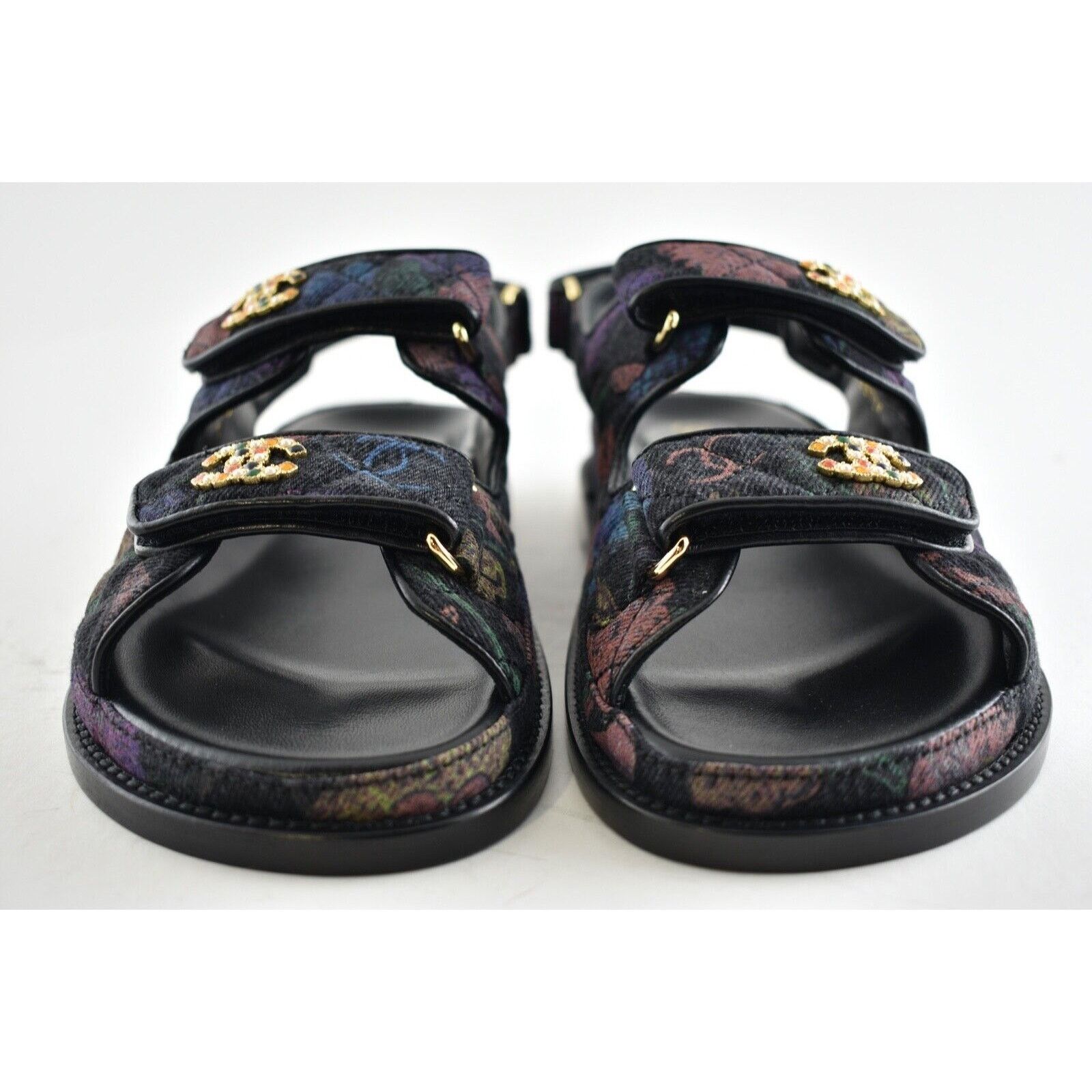 Chanel Chanel 21A Black Denim Graffiti CC Logo Mule Slide Strap Size US 8.5 / IT 38.5 - 4 Thumbnail