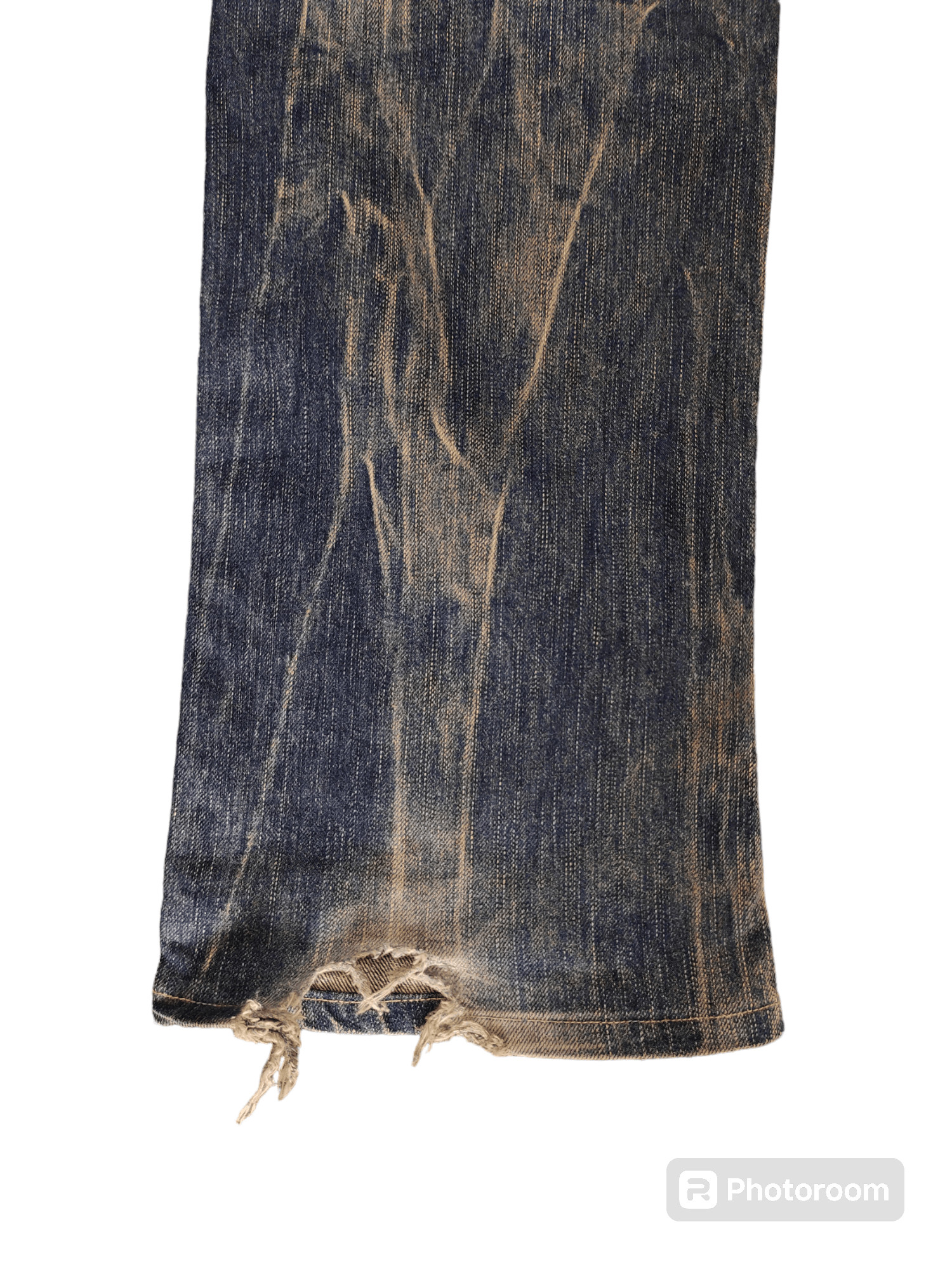 If Six Was Nine 1990s Blue Way Japan Clawmark Distress Faded Denim Jeans Size US 33 - 15 Thumbnail