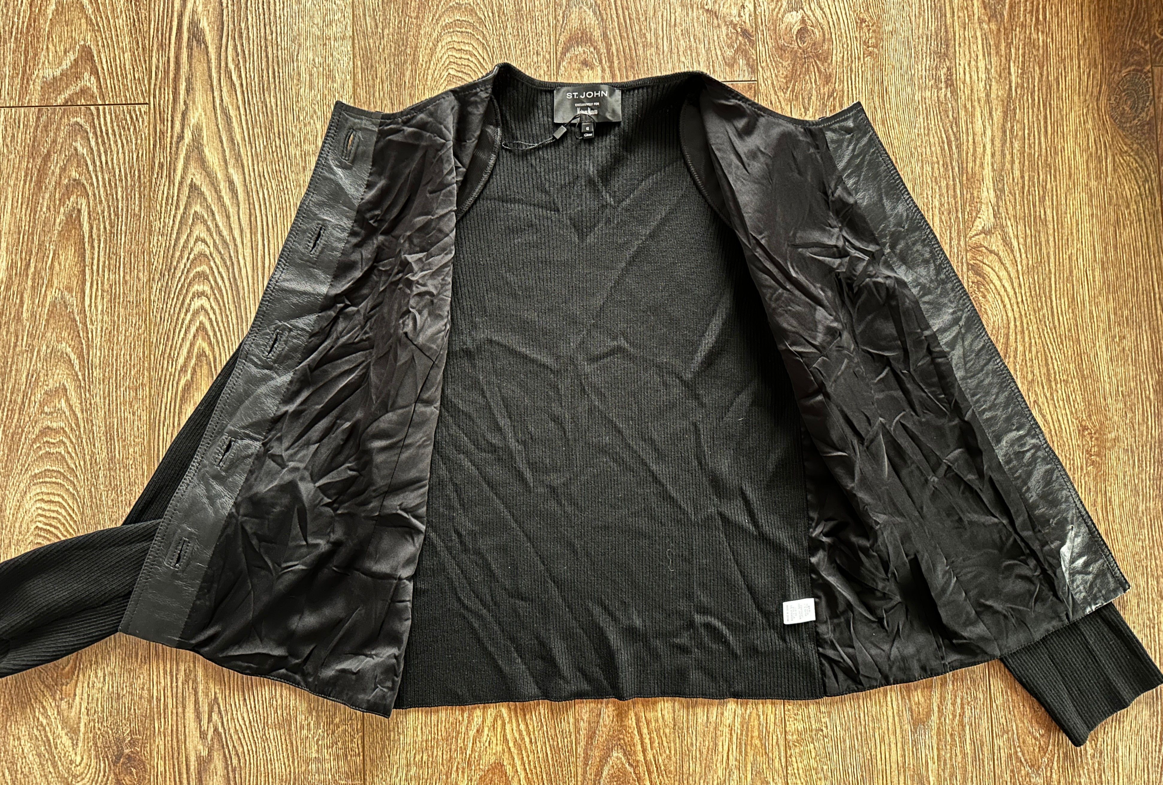 Leather ST.JOHN Exclusively For Neiman Marcus Women's Jacket Leather Size M / US 6-8 / IT 42-44 - 18 Thumbnail