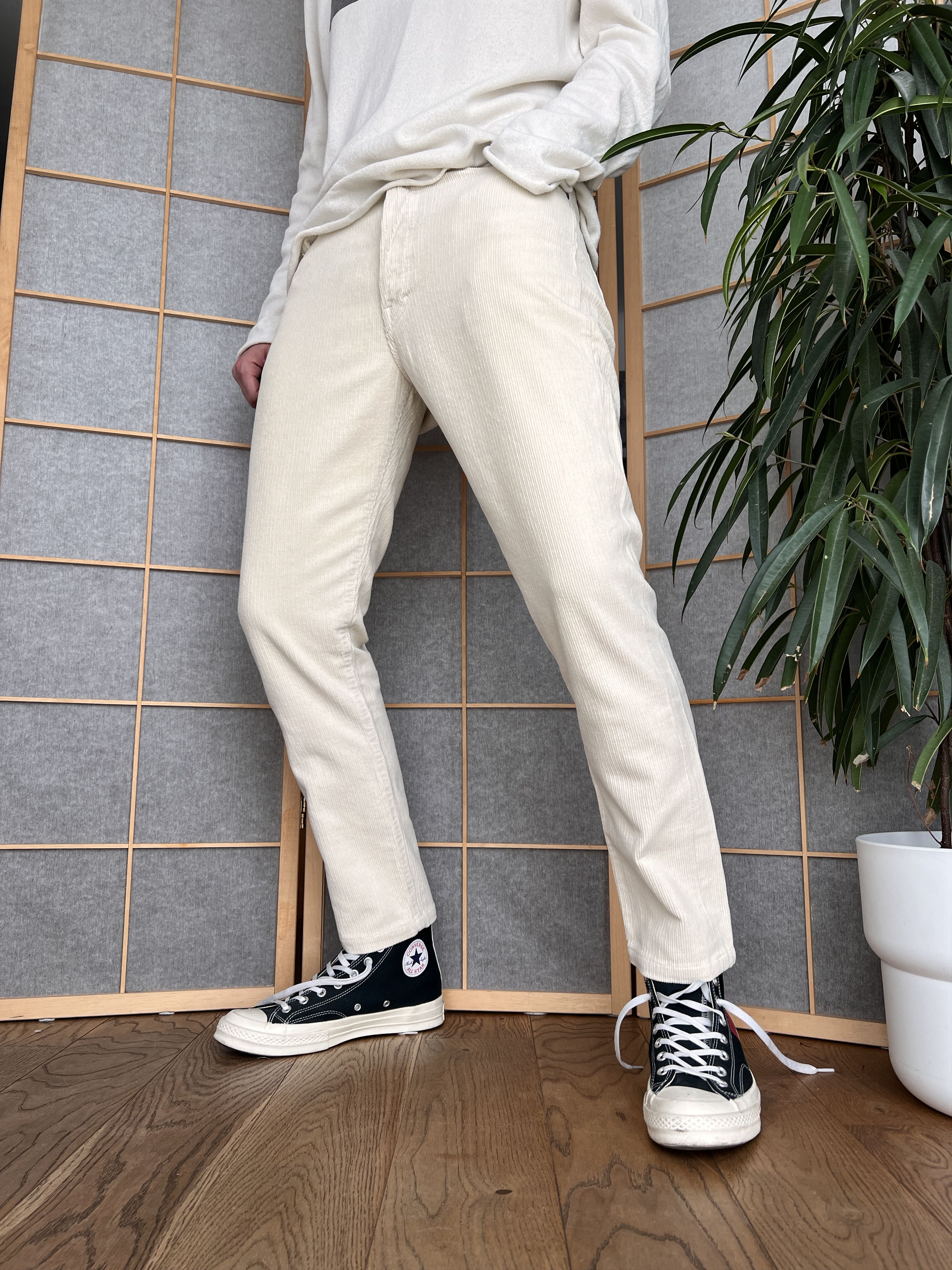 Stone Island Rare! Stone Island vintage 90s cream corduroy pants velvet Size US 31 - 7 Thumbnail