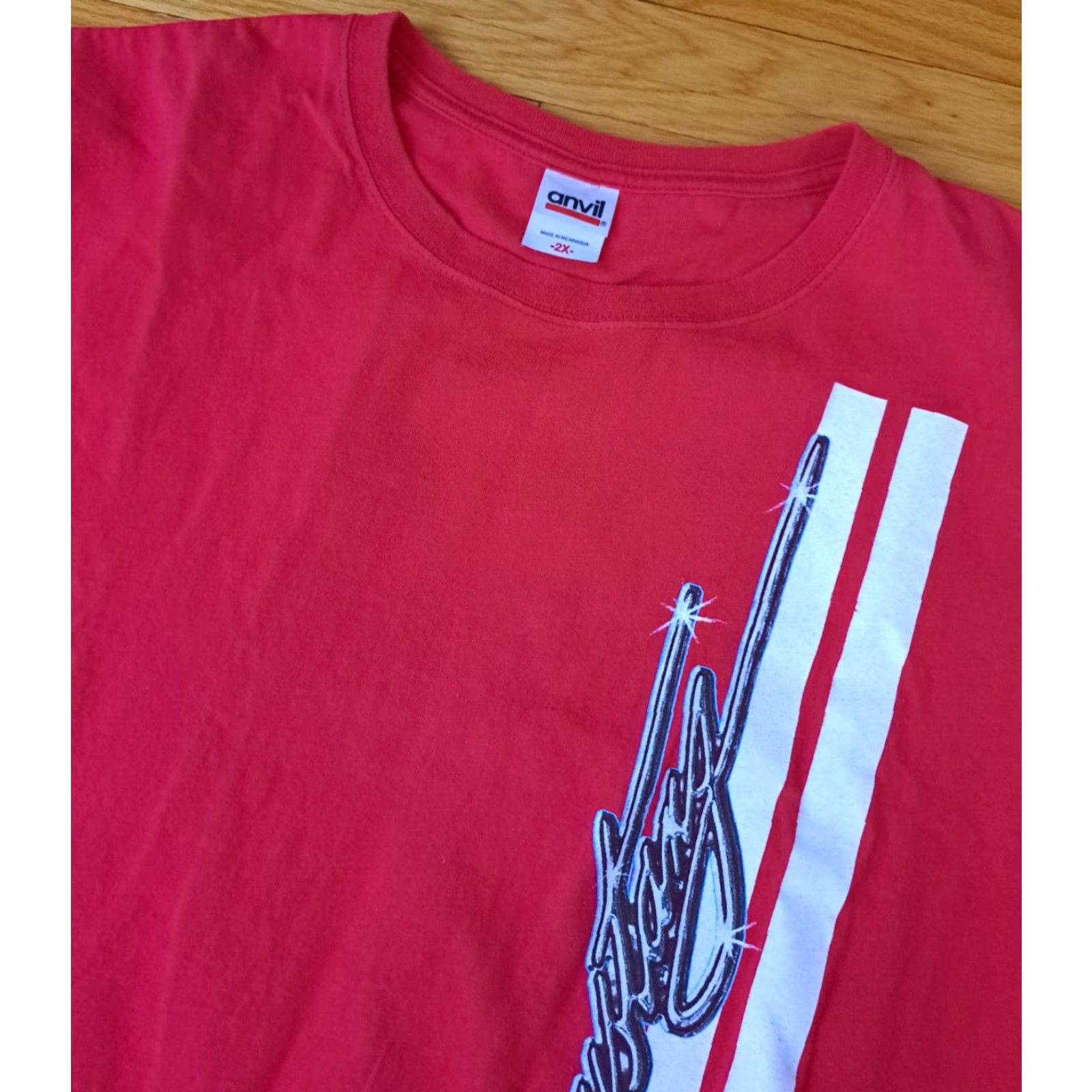 Anvil VINTAGE Ford Motors Mustang Racing Printed T-Shirt 2XL Anvil Red Unisex Adults Short Sleeve 90s Cars Classic Mens Womens Size US XXL / EU 58 / 5 - 3 Thumbnail