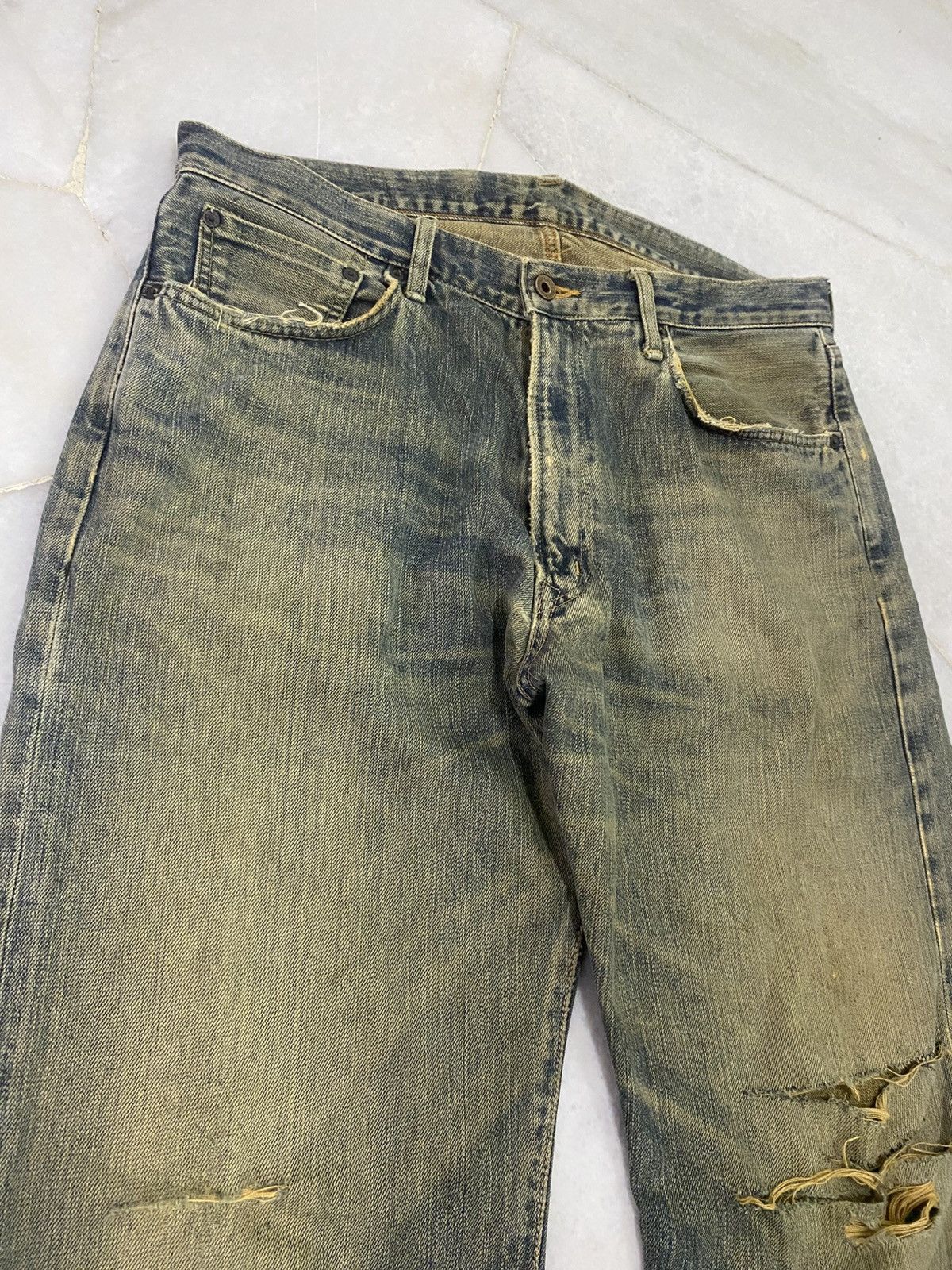Edwin Size 35x32 Vintage Edwin Selvedge Distressed Denim Jeans Size US 35 - 3 Thumbnail