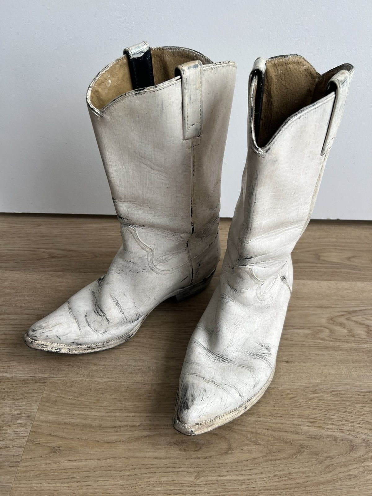 Maison Margiela SS00 White Painted Cowboy Boots Size US 9 / EU 42 - 2 Thumbnail