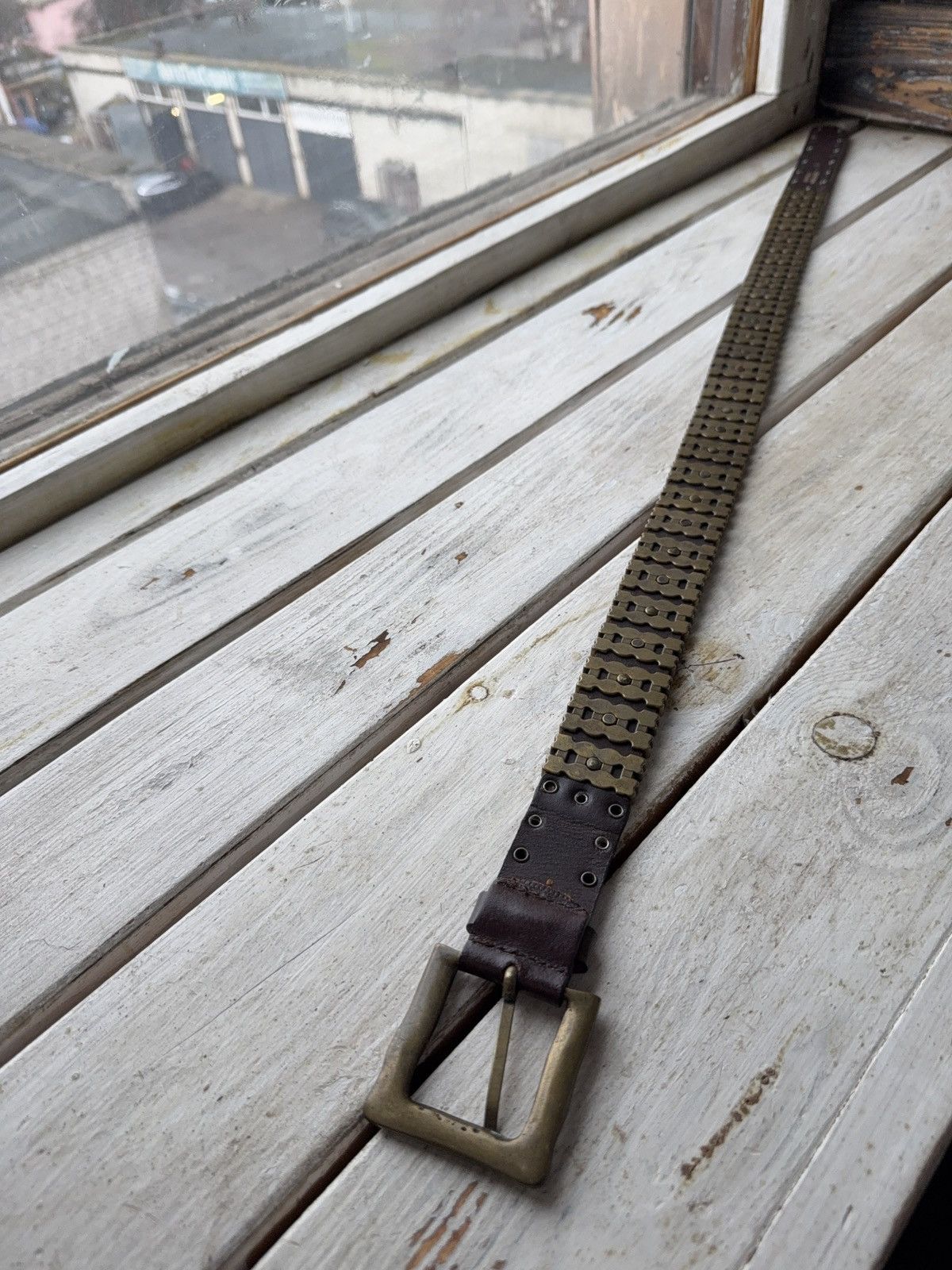 Japanese Brand RARE Save The Queen Vera Pelle Italian Studded Leather Belt Size ONE SIZE - 7 Thumbnail
