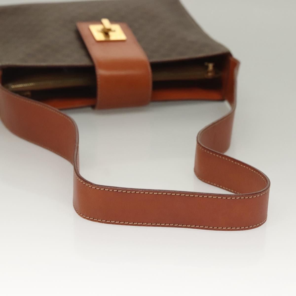 Celine CELINE Macadam Canvas Shoulder Bag Pvc Leather Brown Gold Size ONE SIZE - 7 Thumbnail