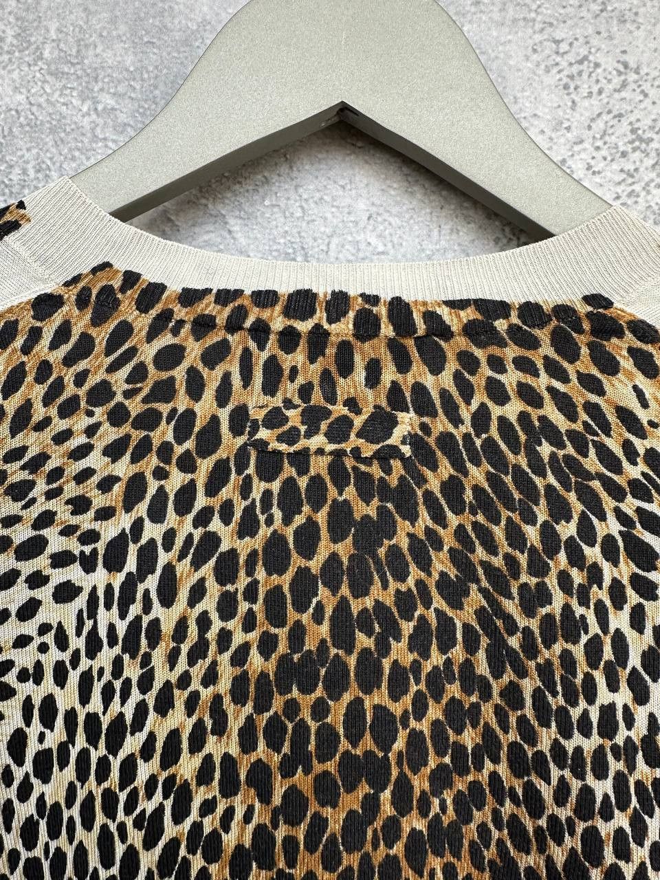 Dolce & Gabbana Dolce & Gabbana Y2k Leopard Top V-Neck Silk Sweater 2000s LS Size S / US 4 / IT 40 - 10 Thumbnail