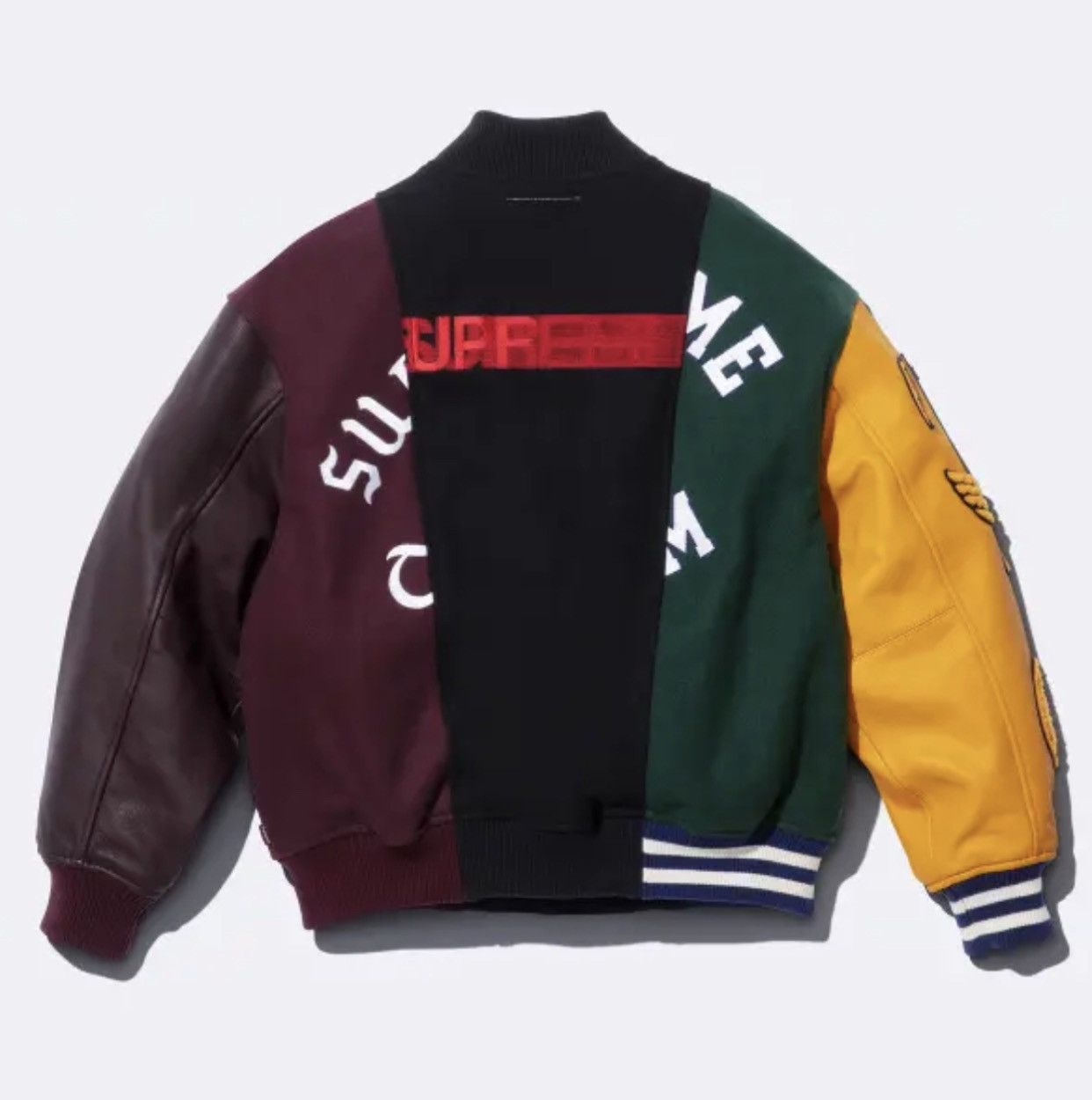 image of Maison Margiela Mm6 Split Varsity Jacket in Black, Men's (Size Small)