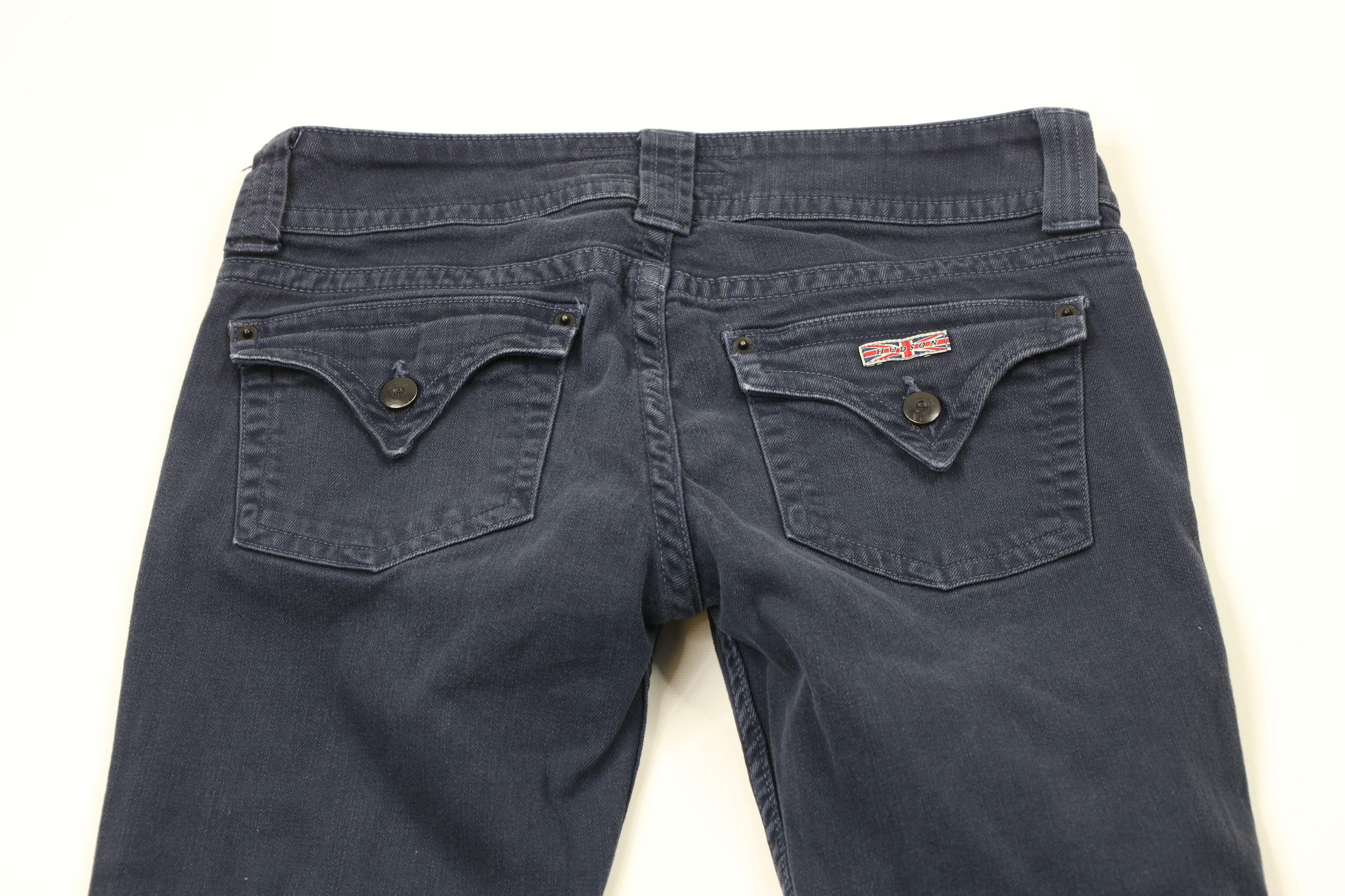 Vintage Hudson Jeans Flared Bootcut Stretch Denim Jeans Navy Blue Size 28" / US 6 / IT 42 - 9 Thumbnail
