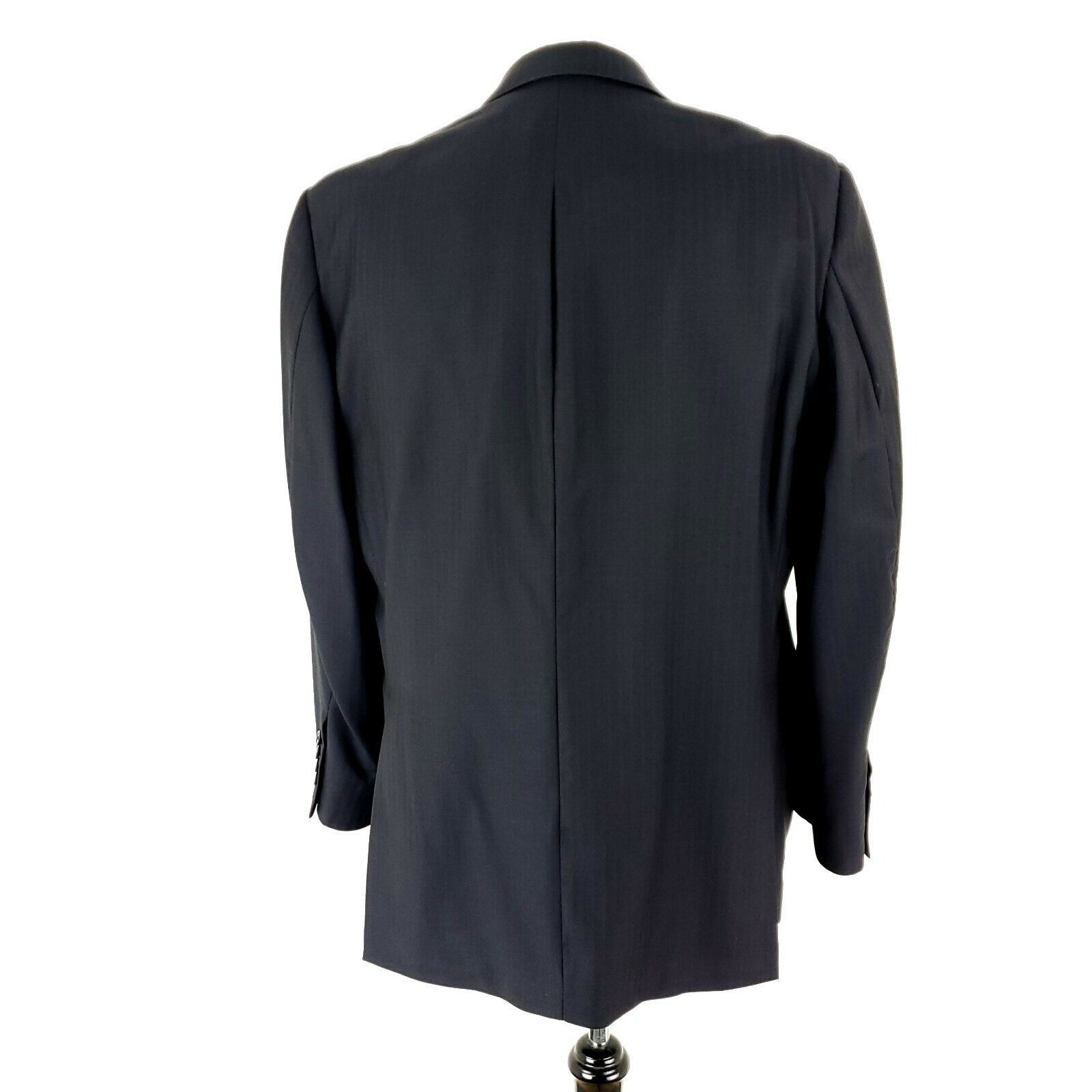 Holland & Sherry Holland & Sherry Wool 2 Button Blazer 42R Blue Herringbone S Size 42R - 5 Thumbnail