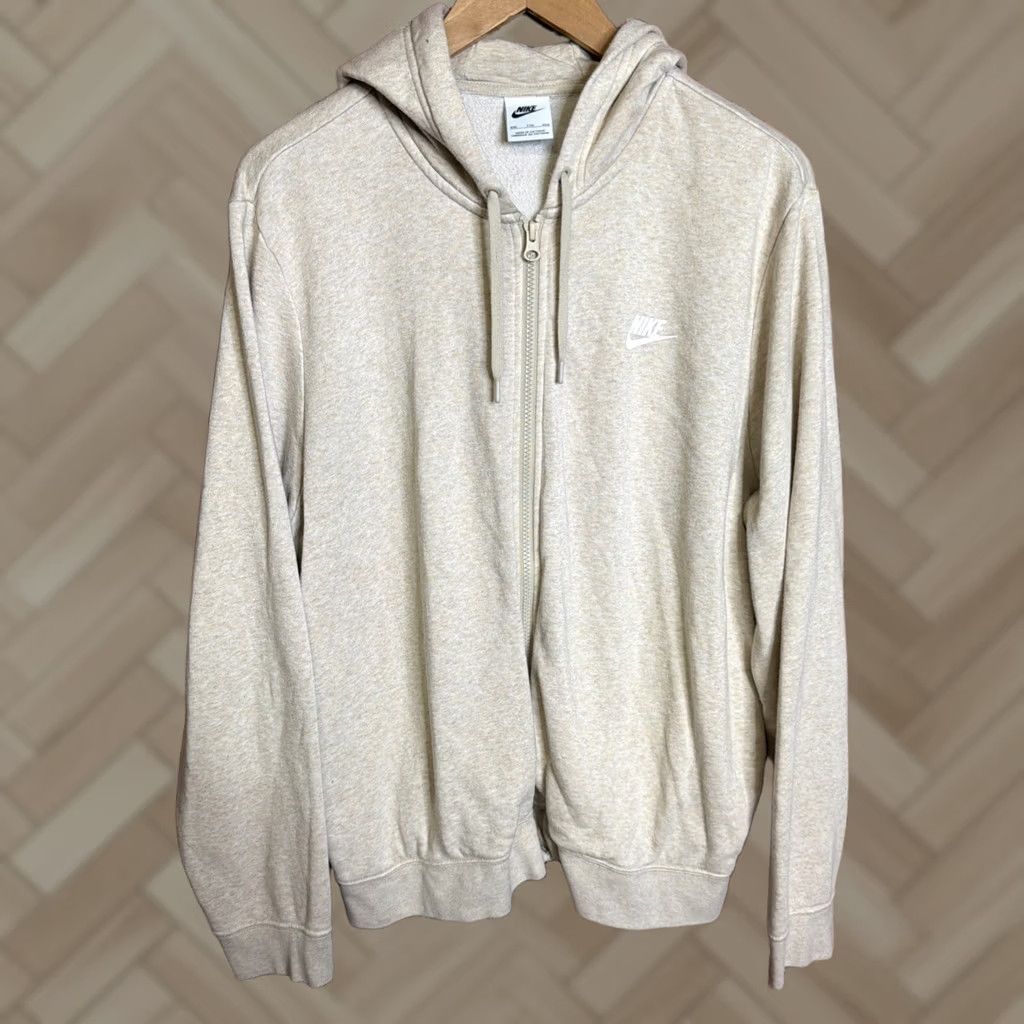 Nike Nike Sportswear Hoodie Womens 2X Beige Full Zip Hooded Pockets Logo Athletic Running Athleisure Size XXL / US 16-18 / IT 52-54 - 1 Thumbnail