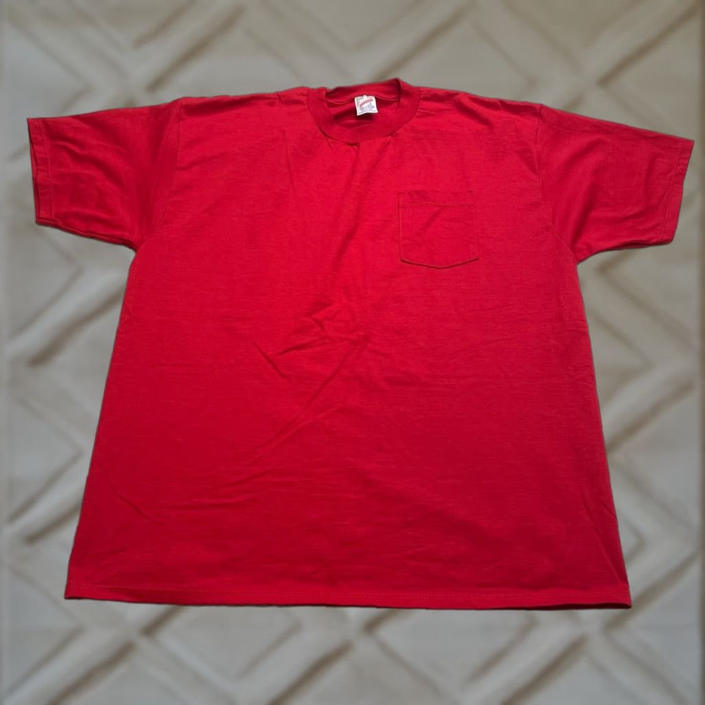 Jerzees Jerzees 50/50 Heavyweight Shirt Adult 2XL Red Solid Pocket Tee Top Size US XXL / EU 58 / 5 - 1 Thumbnail