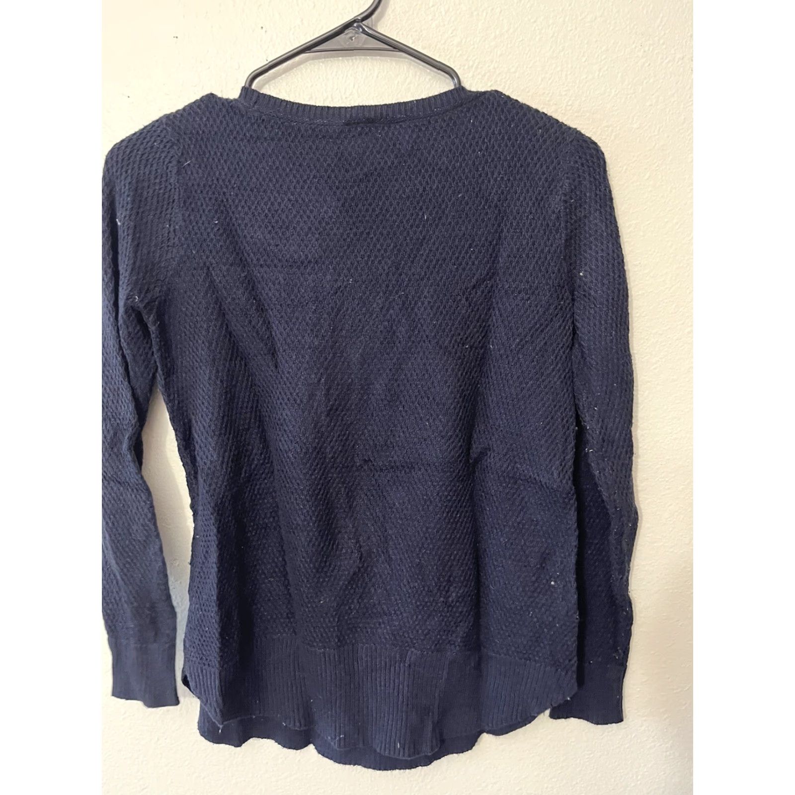 Loft VINTAGE LOFT Women Sweater Pullover Crew Neck Navy Blue PXS Petite Oversized Casual Knit Wool Acrylic Knitwear Mens Women? Size XS / US 0-2 / IT 36-38 - 2 Thumbnail