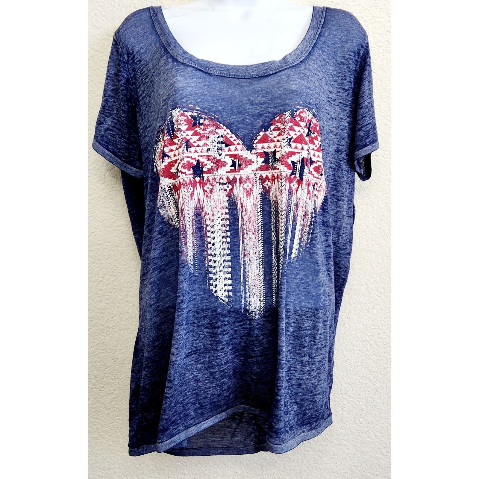 Other Arizona Jean Blue Graphic Americana Heart Logo Top XXL Size XXL / US 16-18 / IT 52-54 - 1 Thumbnail