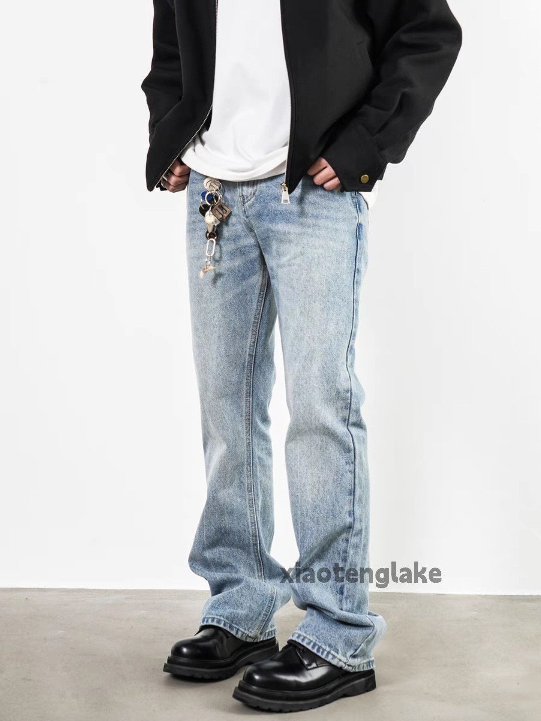 Designer × Jean × Vintage Unisex washed faded cleanfit yuppie bootcut flared jeans Size US 34 / EU 50 - 4 Thumbnail
