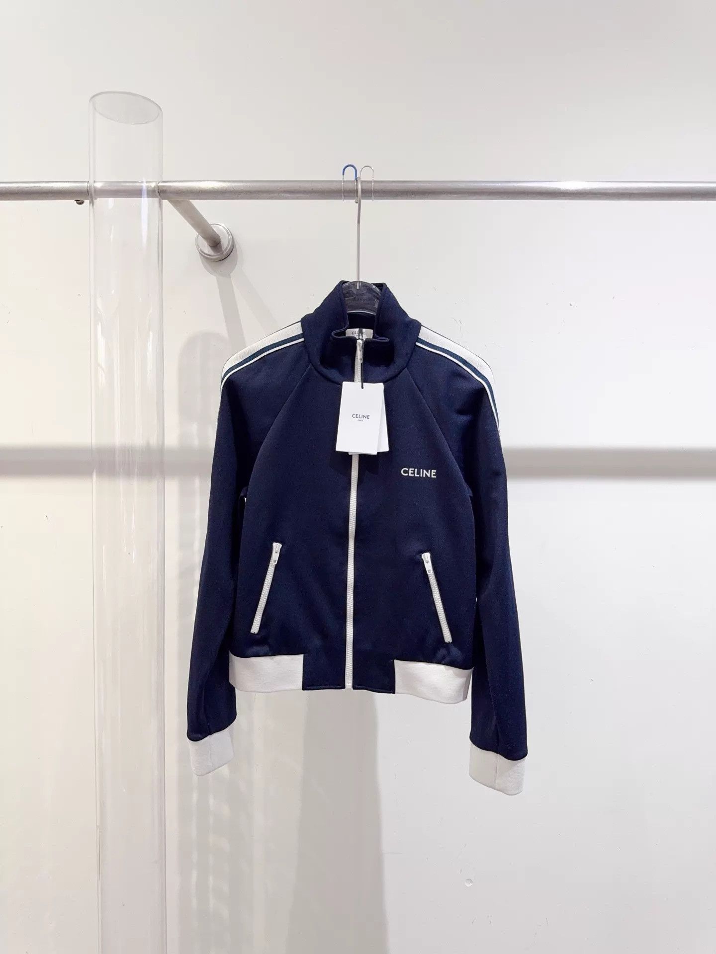 Celine Celine Navy Blue Minimalist Jacket M Size M / US 6-8 / IT 42-44 - 1 Thumbnail