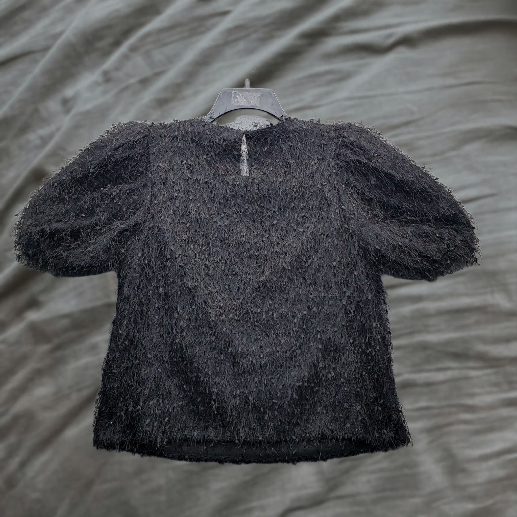 Vintage Hyacinth House Top Womens Small Black Fringe Eyelash Knit Short Sleeve Shirt Size S / US 4 / IT 40 - 1 Thumbnail