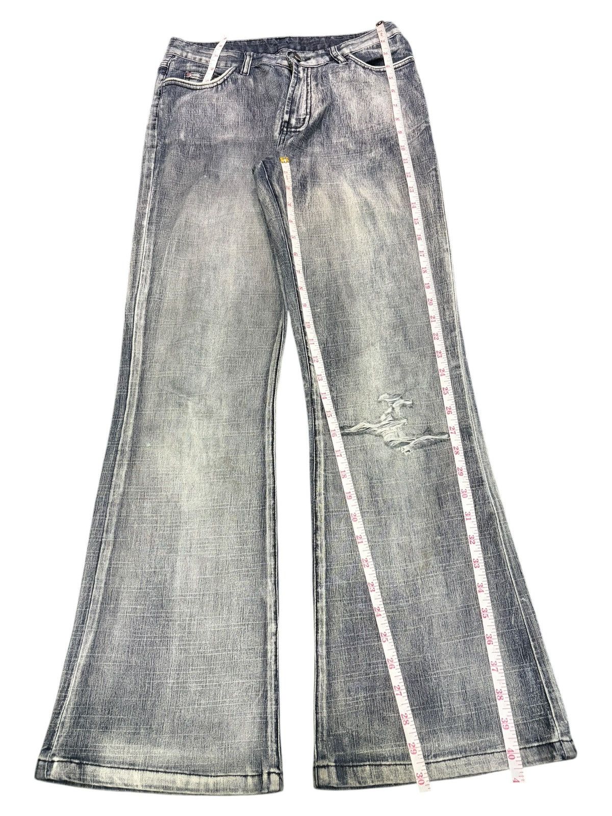 Hysteric Glamour Vintage Japanese Brand Faded Wash Distress Flare Jeans Size 28" / US 6 / IT 42 - 7 Thumbnail