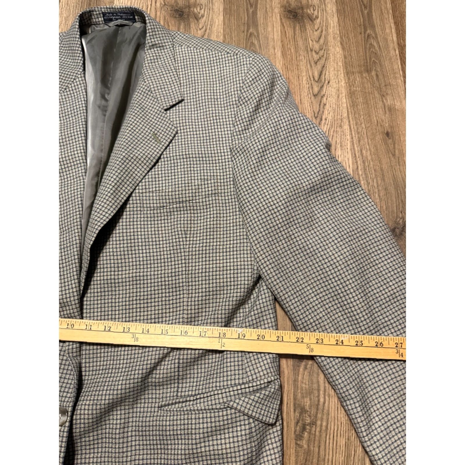 Vintage Marco Careth Blazer, Men’s XL, Brown Blue Grey, Button Up, Jacket, Vintage No, Regular Fit Size 46R - 6 Thumbnail