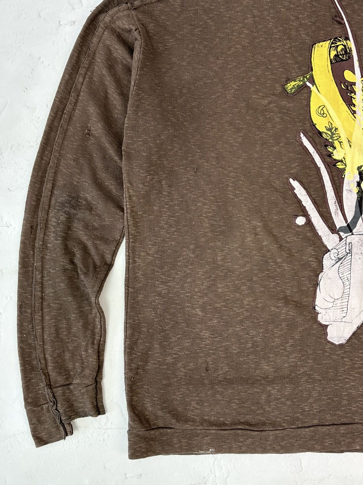 If Six Was Nine Y2K Vintage Religion Torn Distressed Brown Sweater Size US M / EU 48-50 / 2 - 12 Thumbnail