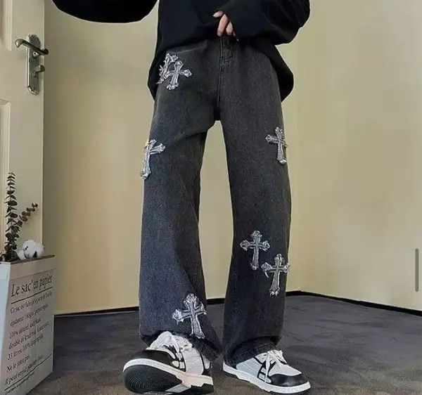 Japanese Brand Hirose x Yuki High street cross patch embroidered jeans Size US 32 / EU 48 - 1 Thumbnail