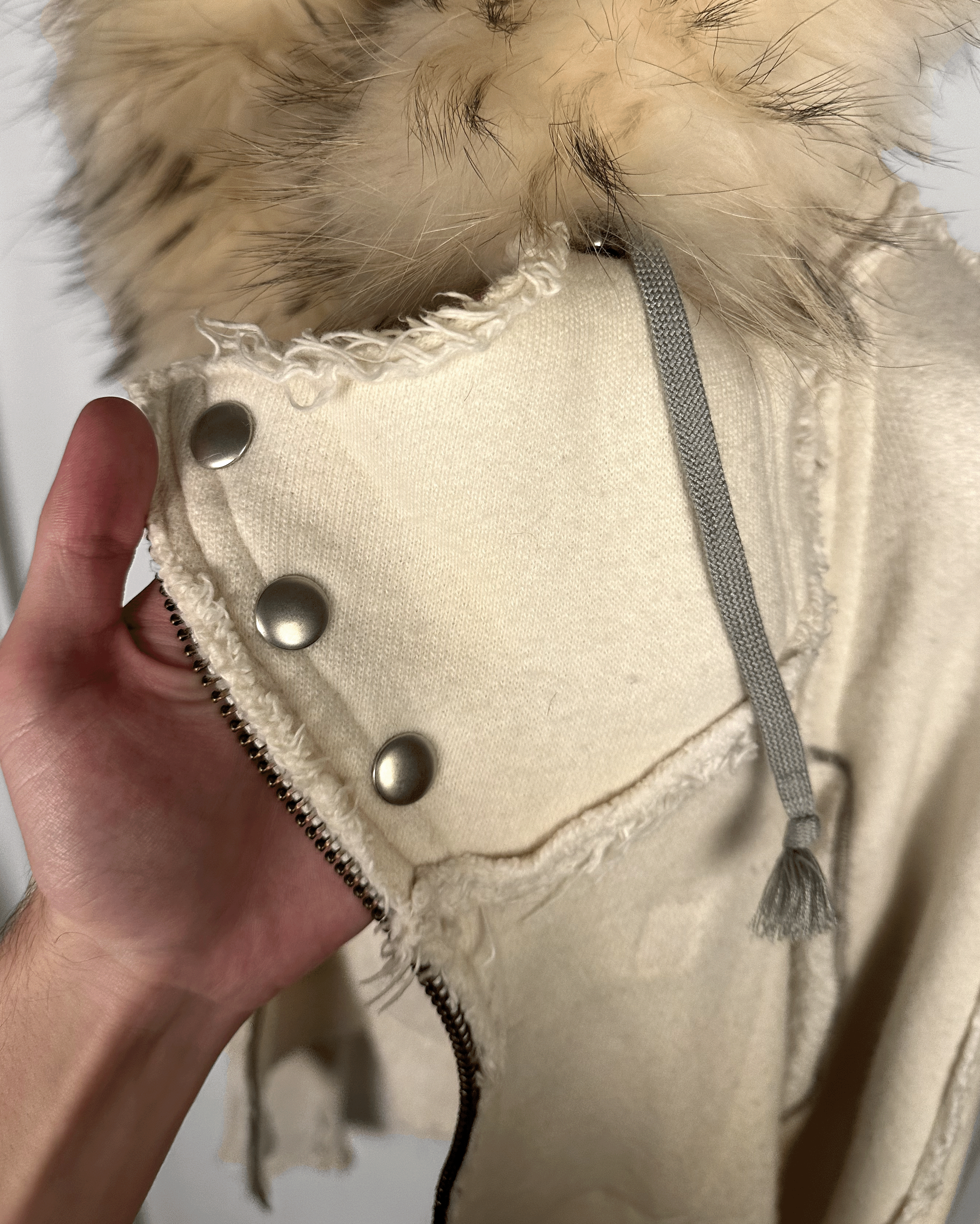 Le Grande Bleu (L.G.B.) L.G.B Le Grand Bleu Fur Parka Cream Zip Hoodie Size US M / EU 48-50 / 2 - 9 Thumbnail