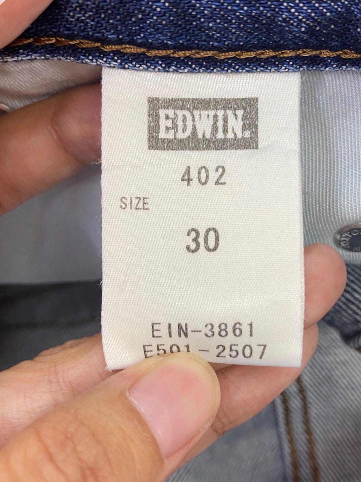 Edwin Edwin Whiskers Dark Blue Wash Style Loose Jeans Size US 30 / EU 46 - 10 Thumbnail