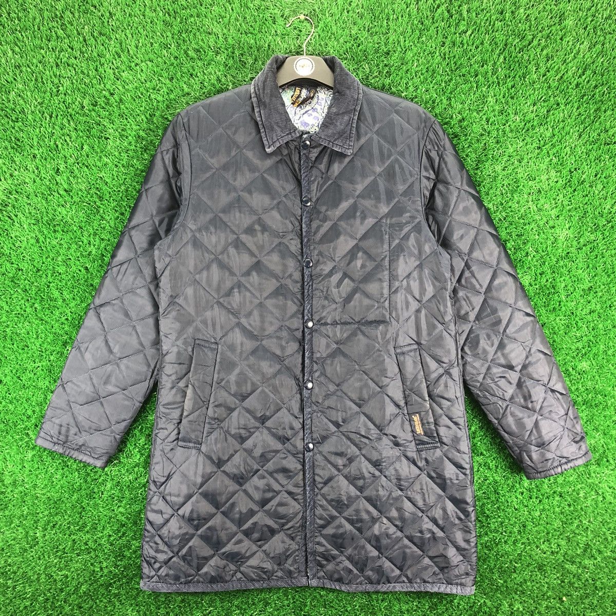 image of Vintage Lavenham England Quilted Jacket in Blue, Women's (Size Small)