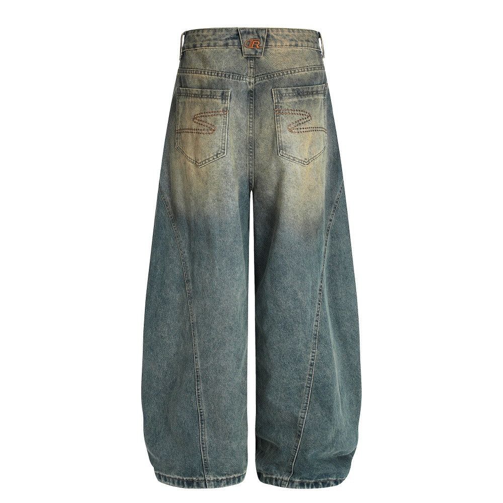 Vintage Men's patchwork loose washed distressed scimitar jeans Size US 32 / EU 48 - 2 Thumbnail