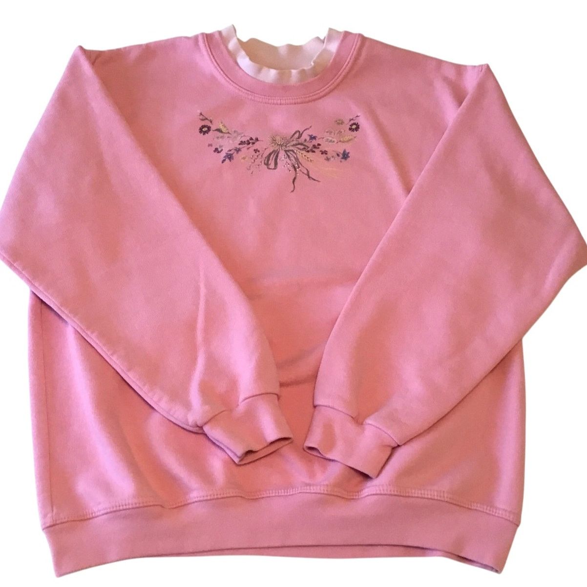 Northern Reflections Northern Reflections Pink Sweatshirt Flowers Collar Size S / US 4 / IT 40 - 1 Thumbnail
