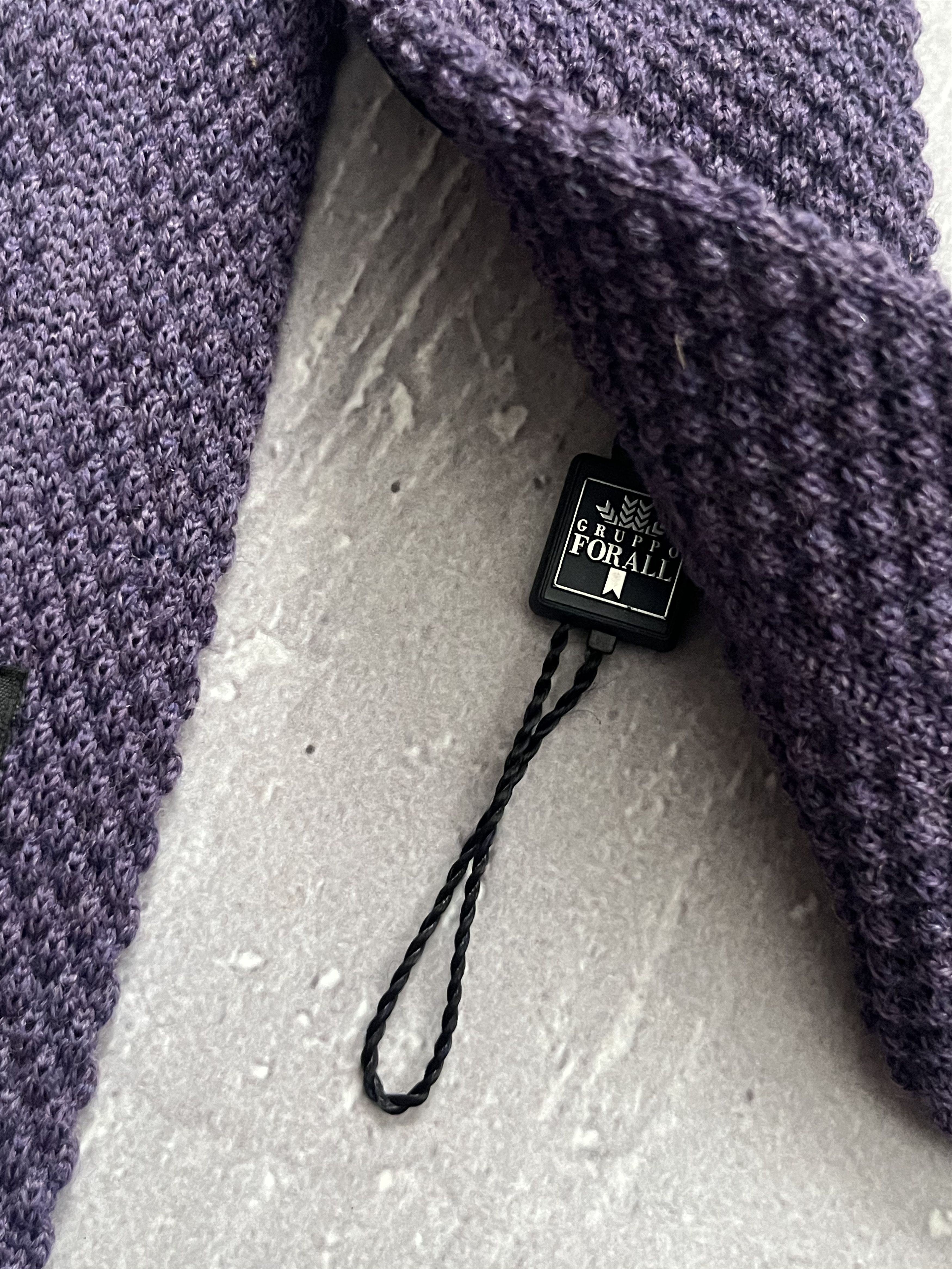 Pal Zileri Pal Zileri Knit Tie Wool Purple Textured Smart Casual Retro Size ONE SIZE - 2 Thumbnail