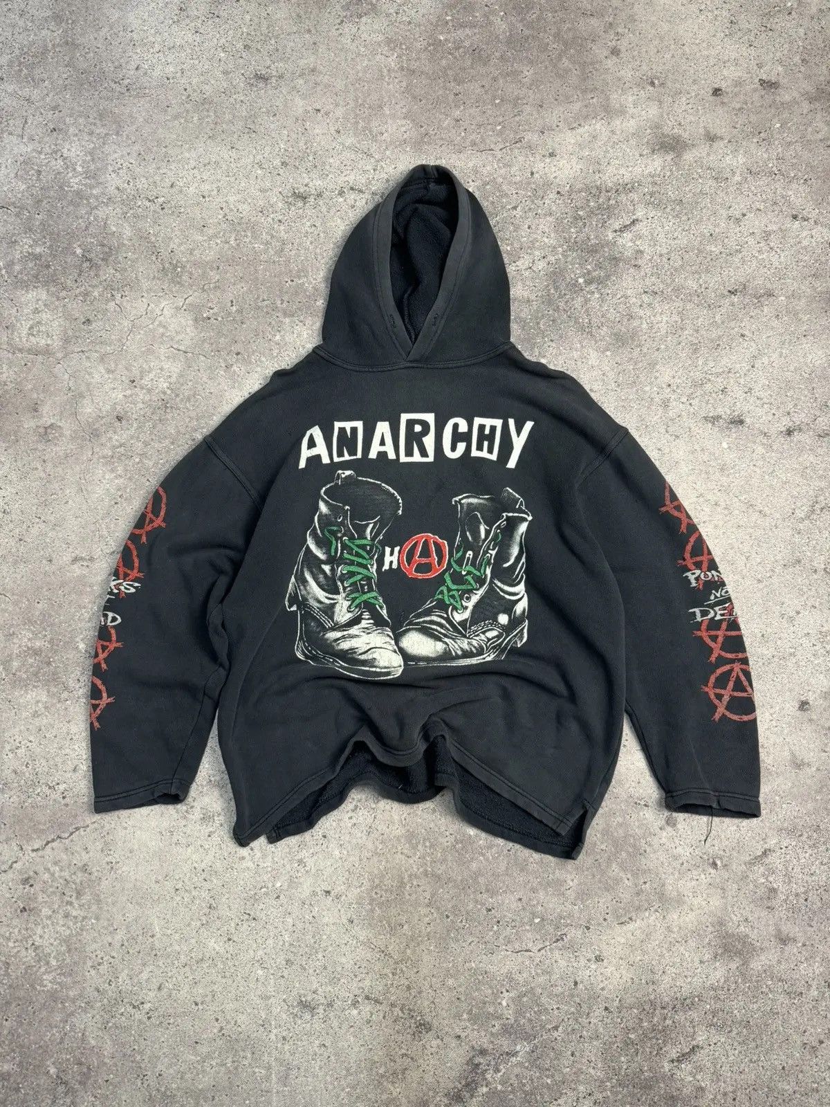 Band Tees × Ghost Supply Very rare Anarchy Punks not Dead merch vintage faded hoodie Size US L / EU 52-54 / 3 - 1 Thumbnail