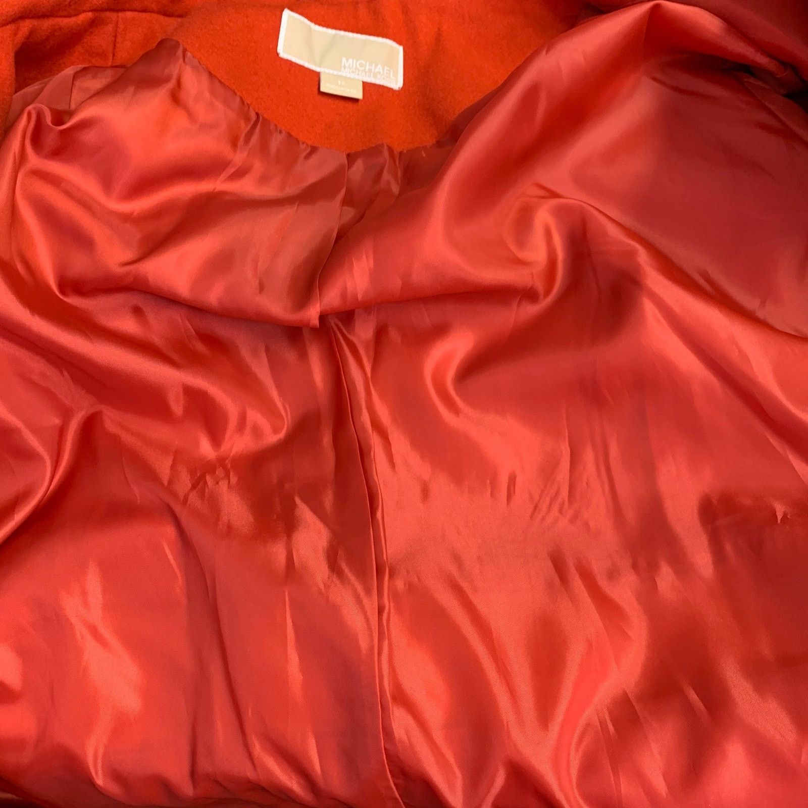 Michael Kors 2X Orange Wool Blend Double Breasted Coat Size XXL / US 16-18 / IT 52-54 - 5 Thumbnail